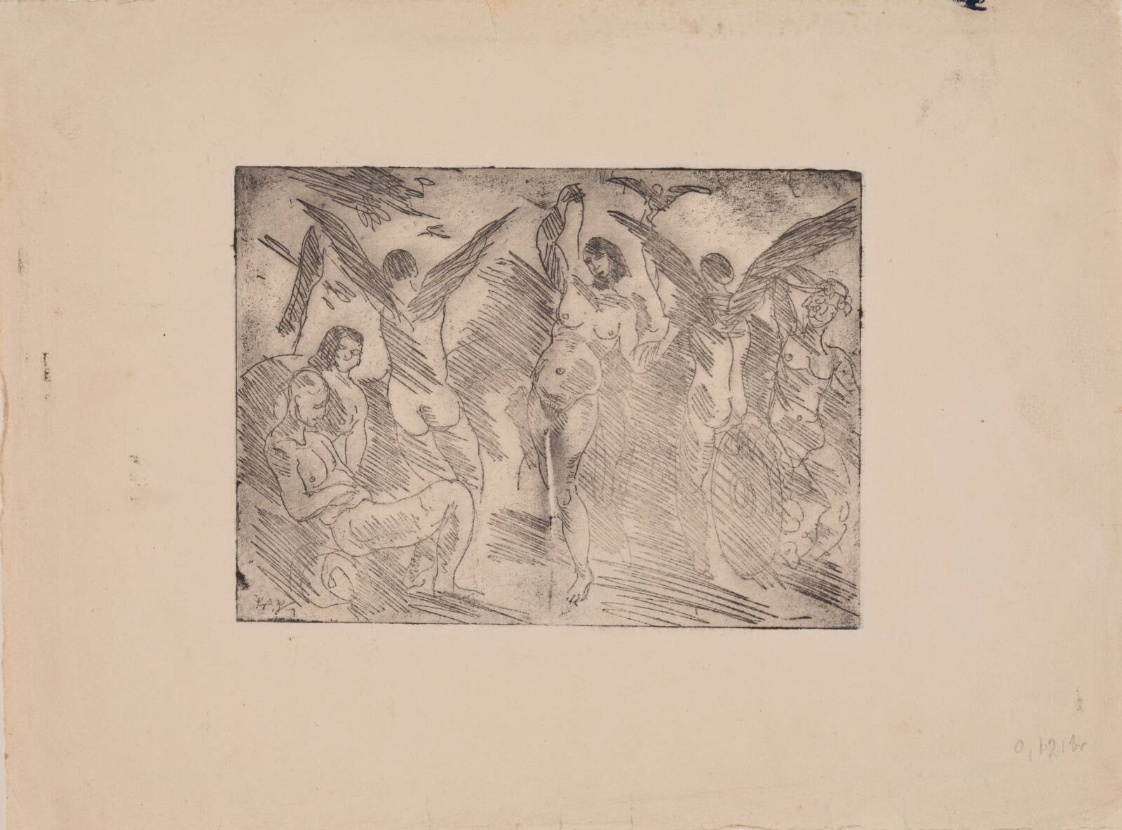 Allegorisk komposition, J.A. Jerichau, 1916