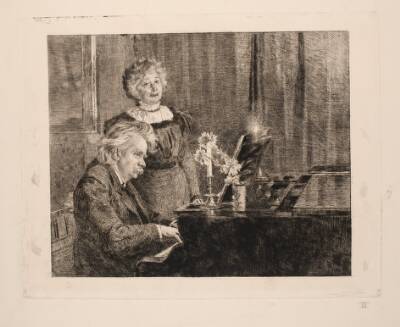 Edvard og Nina Grieg ved klaveret