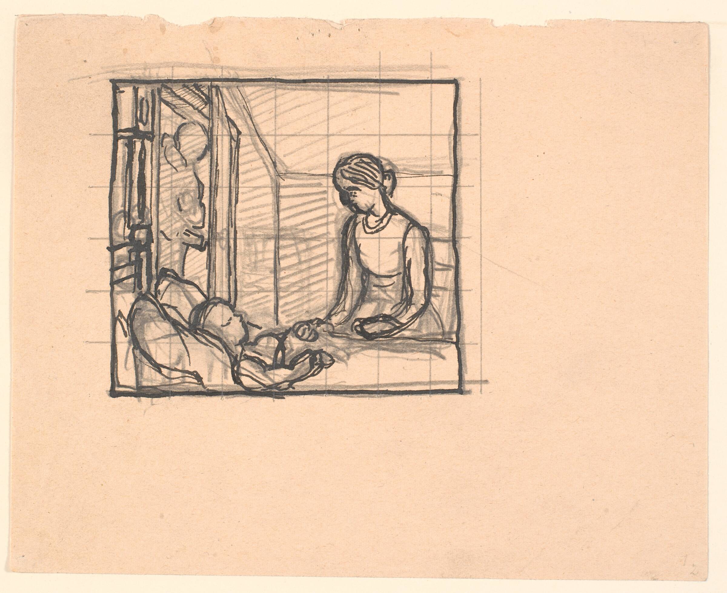 Da bankede det på Døren, og der kom en fattig, gammel Mand..., Fritz Syberg, 1901-1902