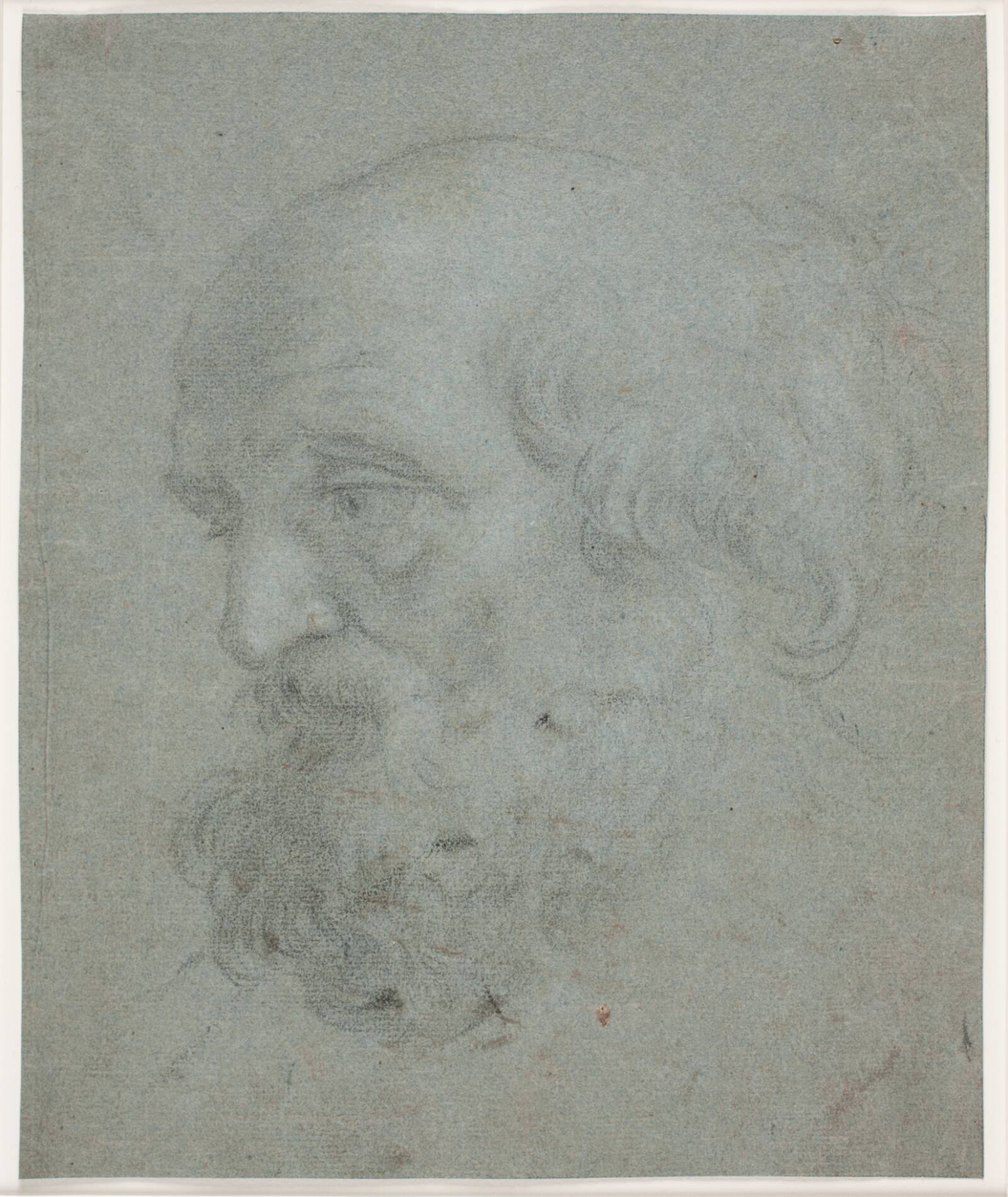 Skægget mandshoved (Apostlen Peter), Hendrik Krock, 1686-1738