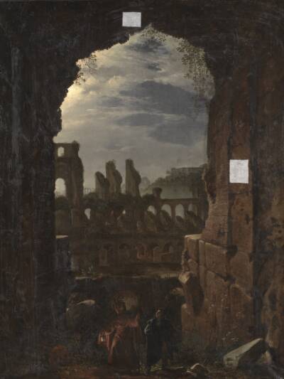 Parti af Colosseum i måneskin