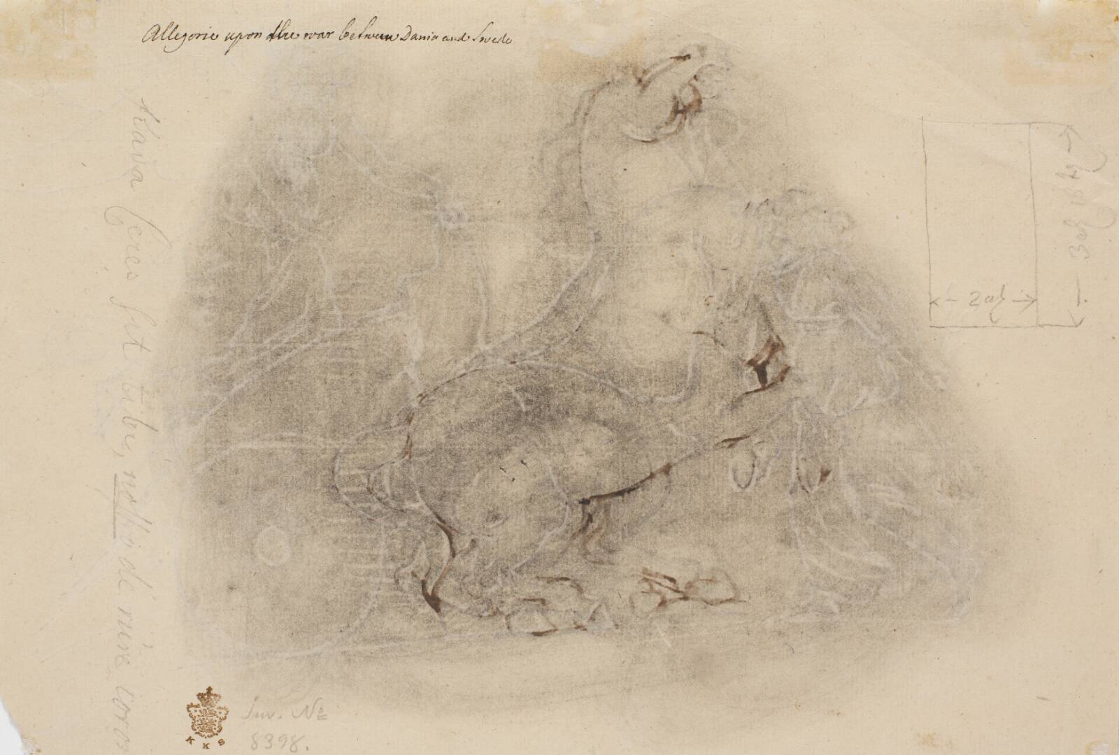 Lille rids med målangivelser, Nicolai Abildgaard, 1743-1809