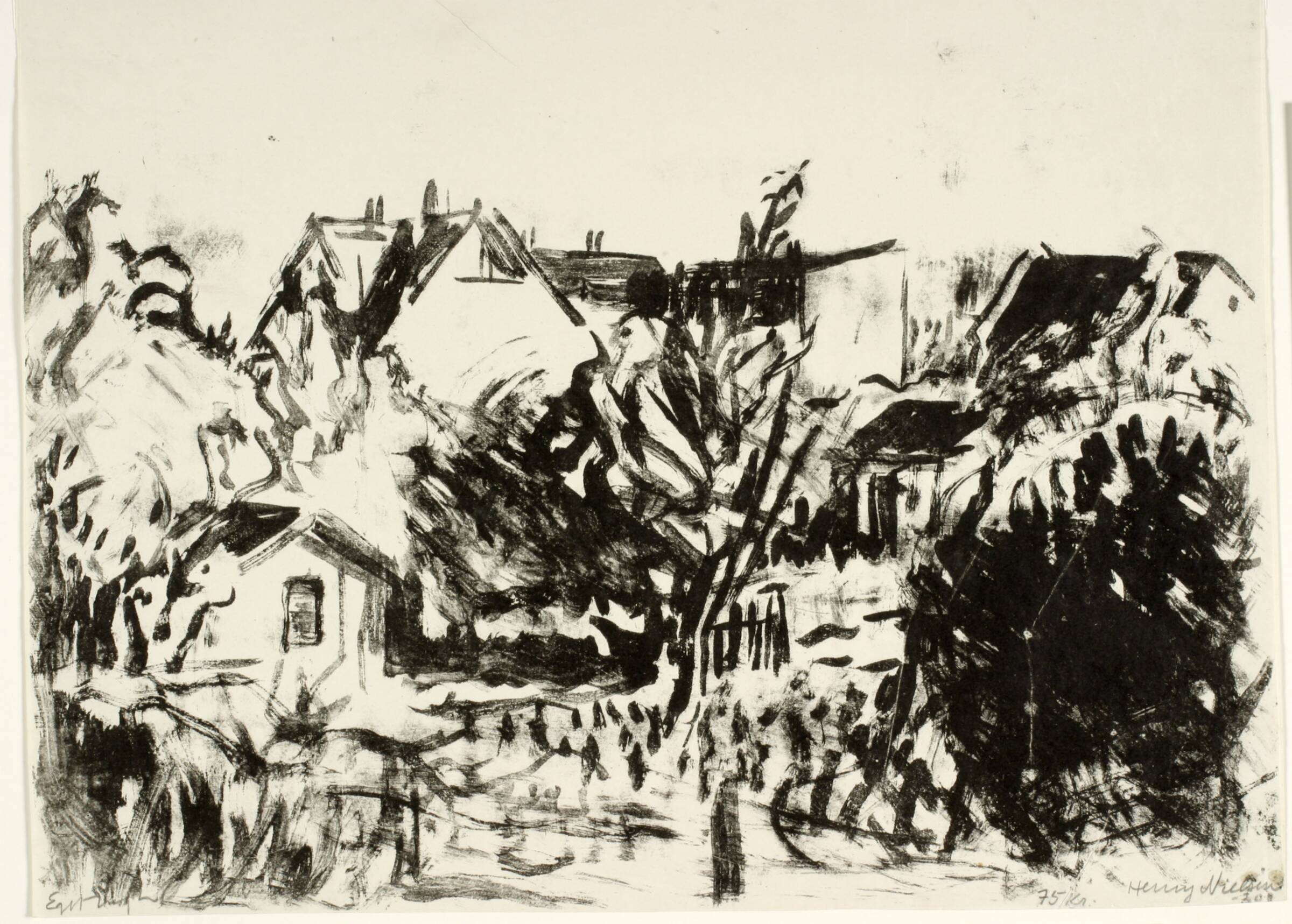 Udsigt over haver og huse, Henry Nielsen, 1930