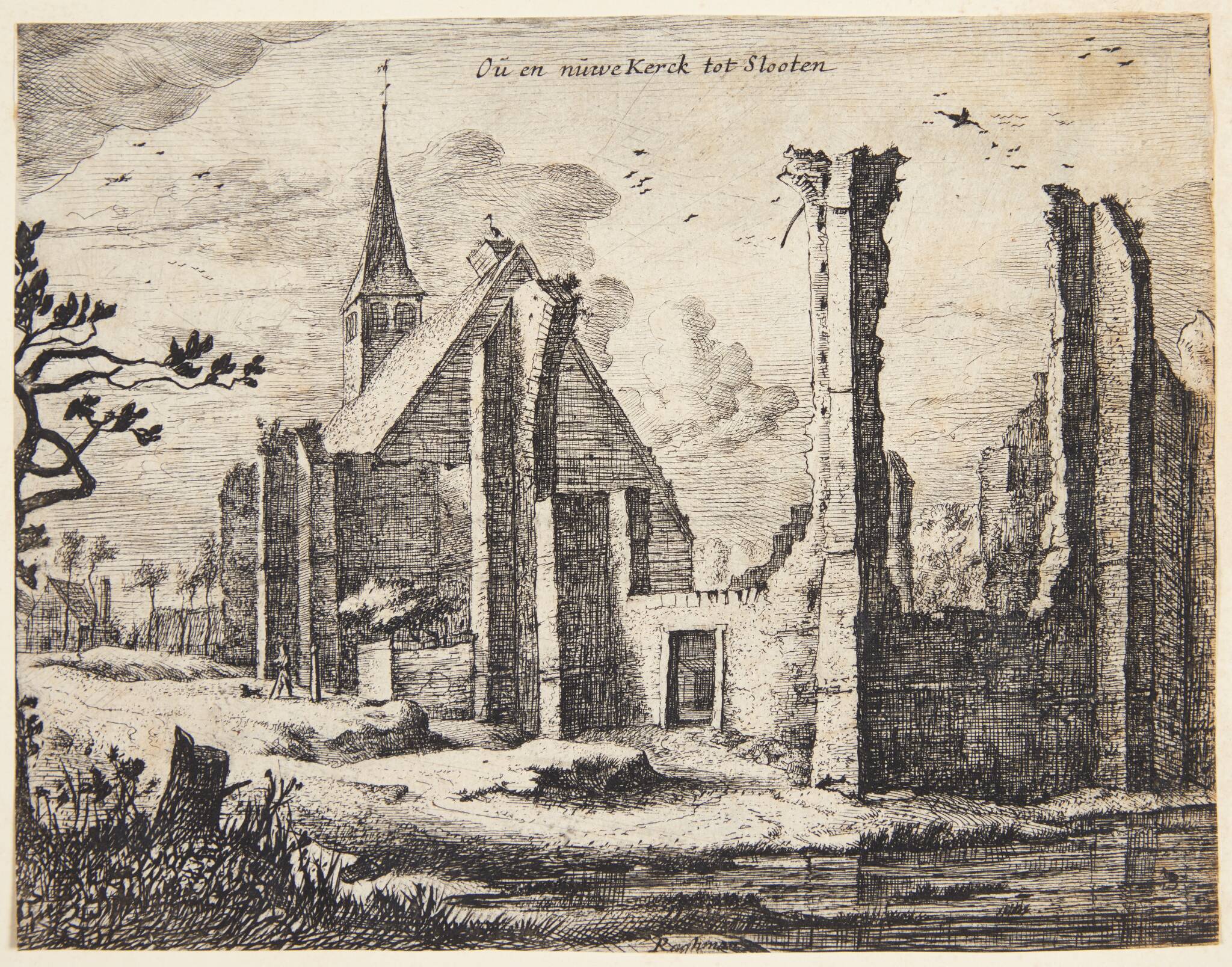 Den gamle og den nye kirke i Sloten