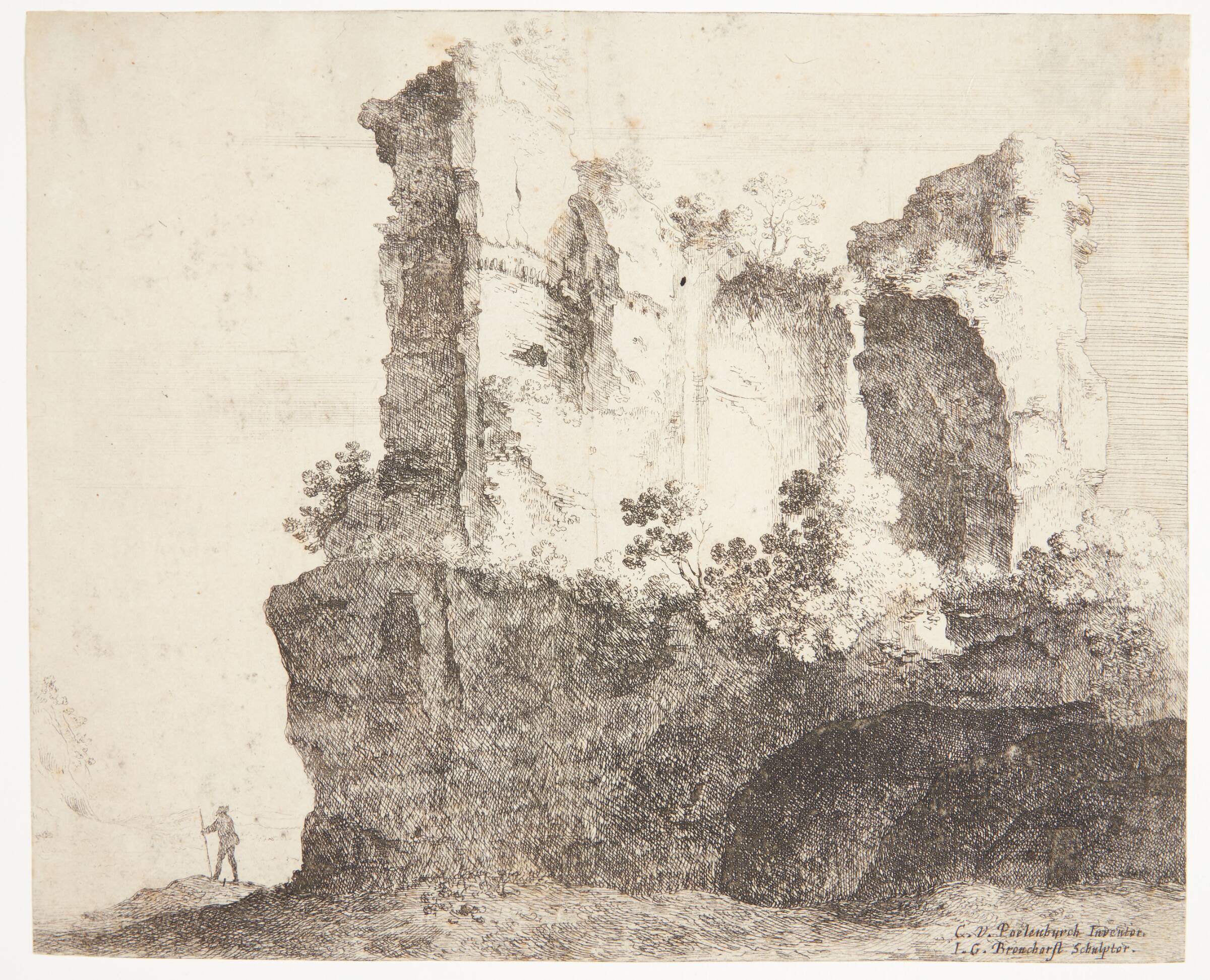 Ruinerne af Marius' trofæer (ruinerne af Nymphaeum Alexandri), Jan Gerritsz van Bronchorst, 1603-1661