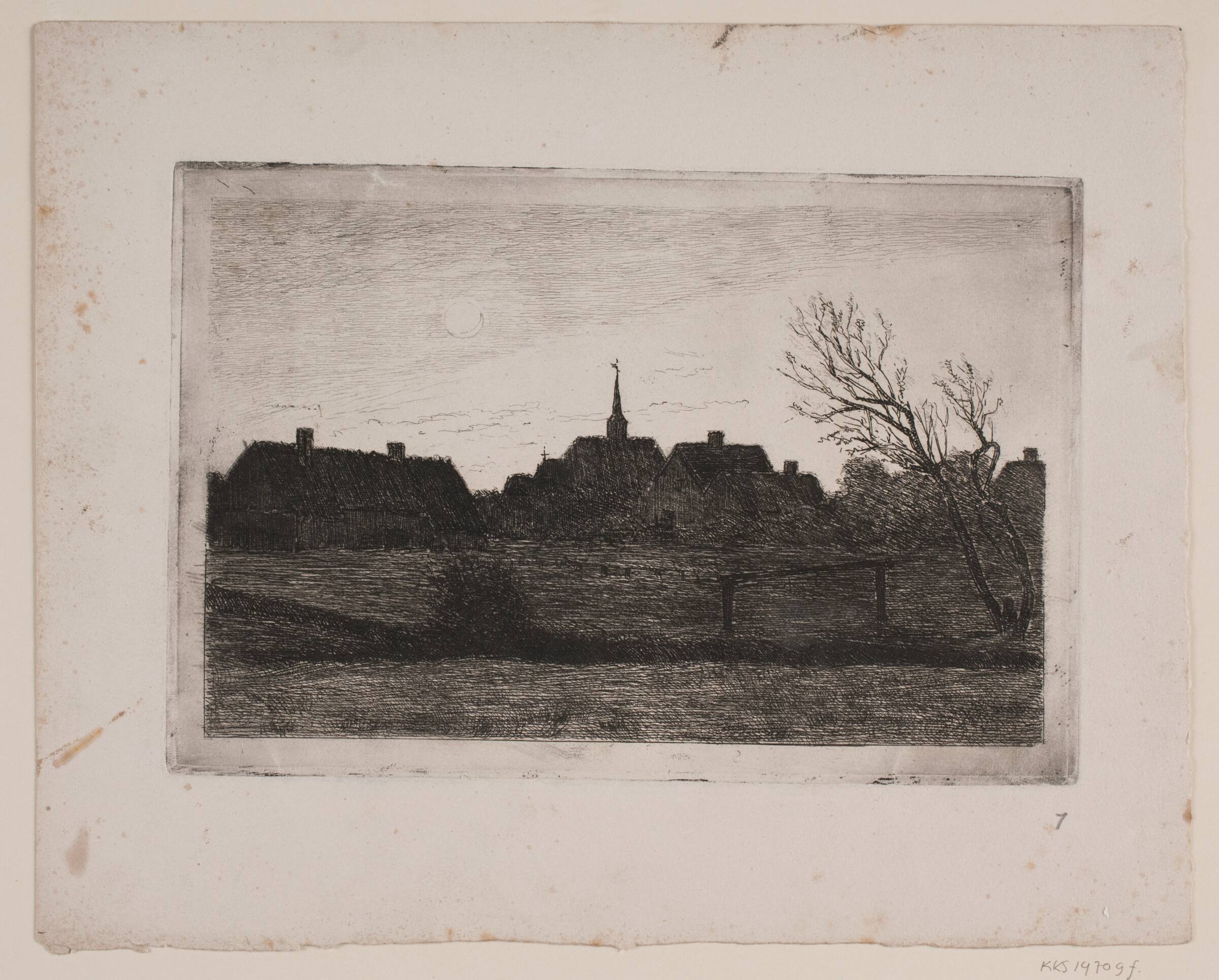 Hornbæk kirke, sommeraften, Carl Locher, 1887