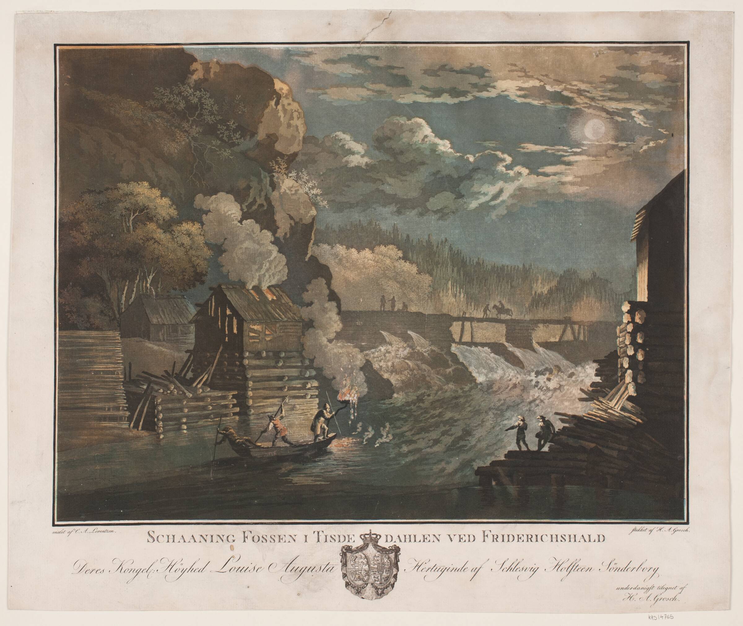 Schaaning Fossen i Tisdedahlen ved Friderichshald, Heinrich Grosch, 1797-1842