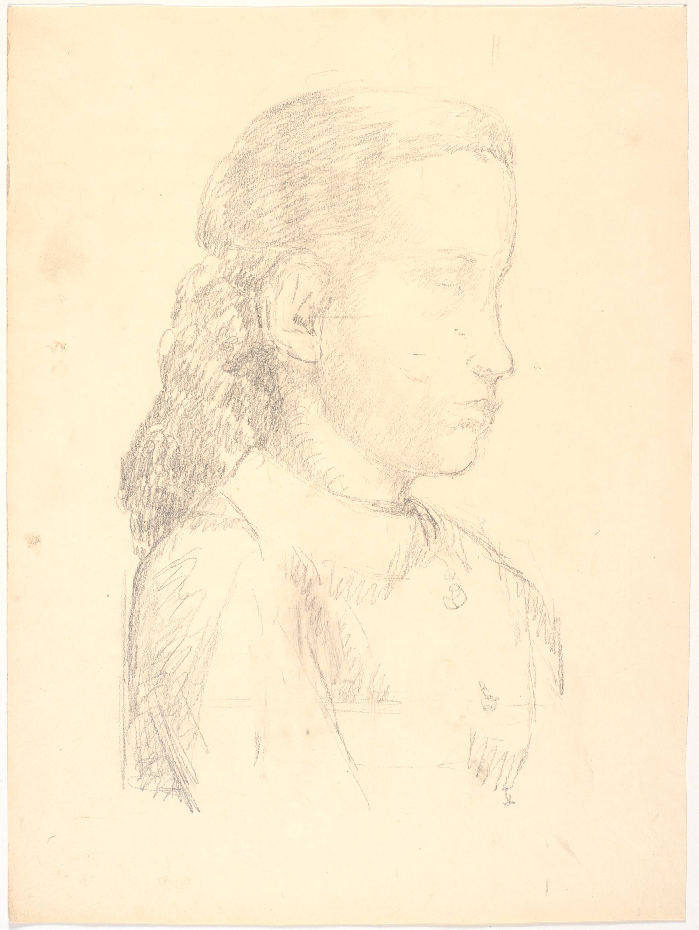 Studie til portrætbuste af en ung pige "Julie" (Julie Tutein, 13 år), Astrid Noack, 1848-1947