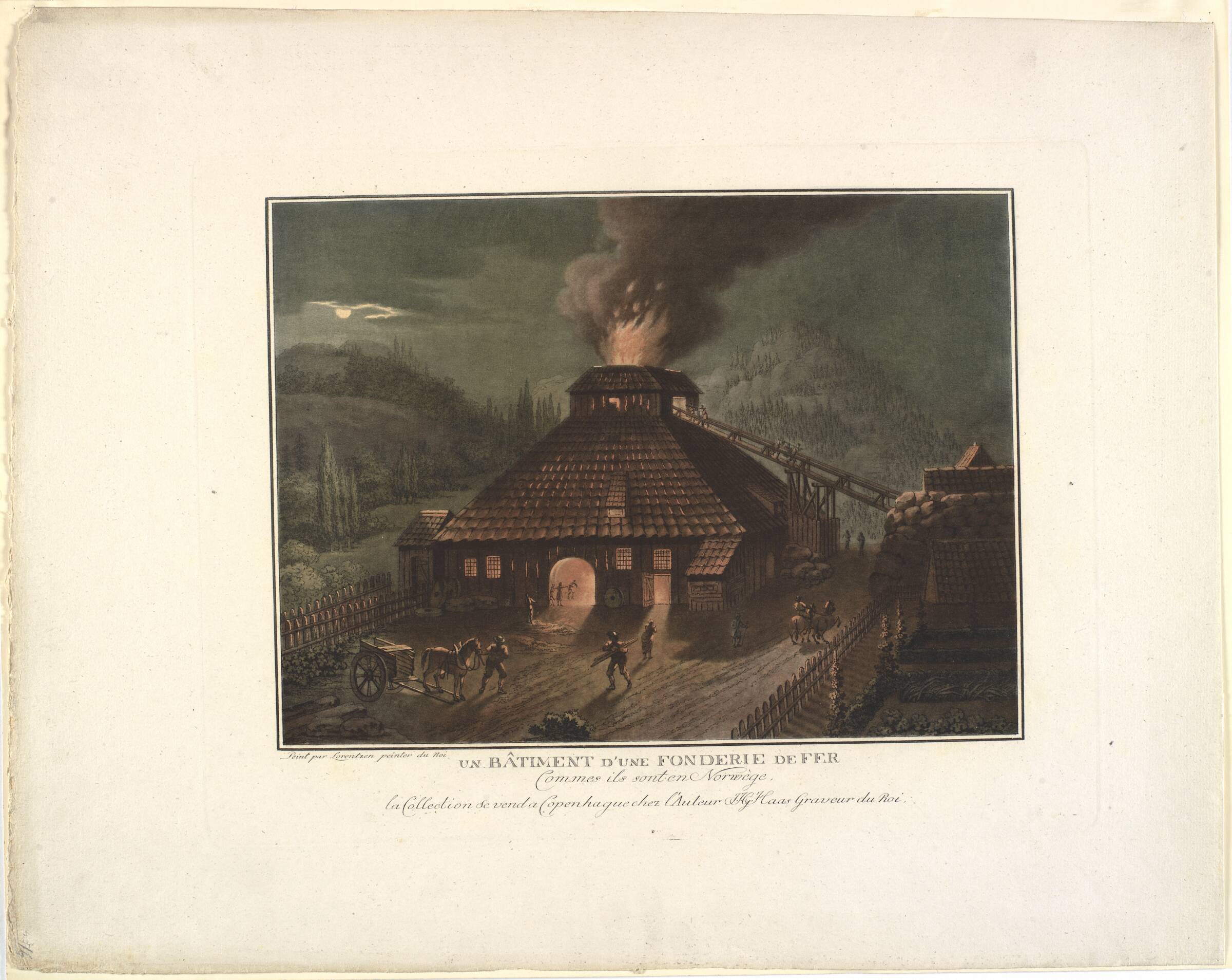 Un Bâtiment d'une fonderie de fer, Georg Haas, 1751-1817
