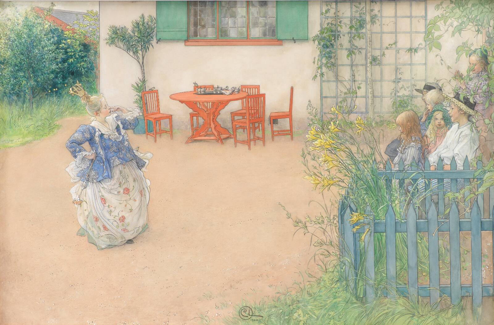 Lisbeth as the Evil Princess in the Fairy Tale "Fågel Blå" by P.D.A. Atterbom, by Carl Larsson, 1900