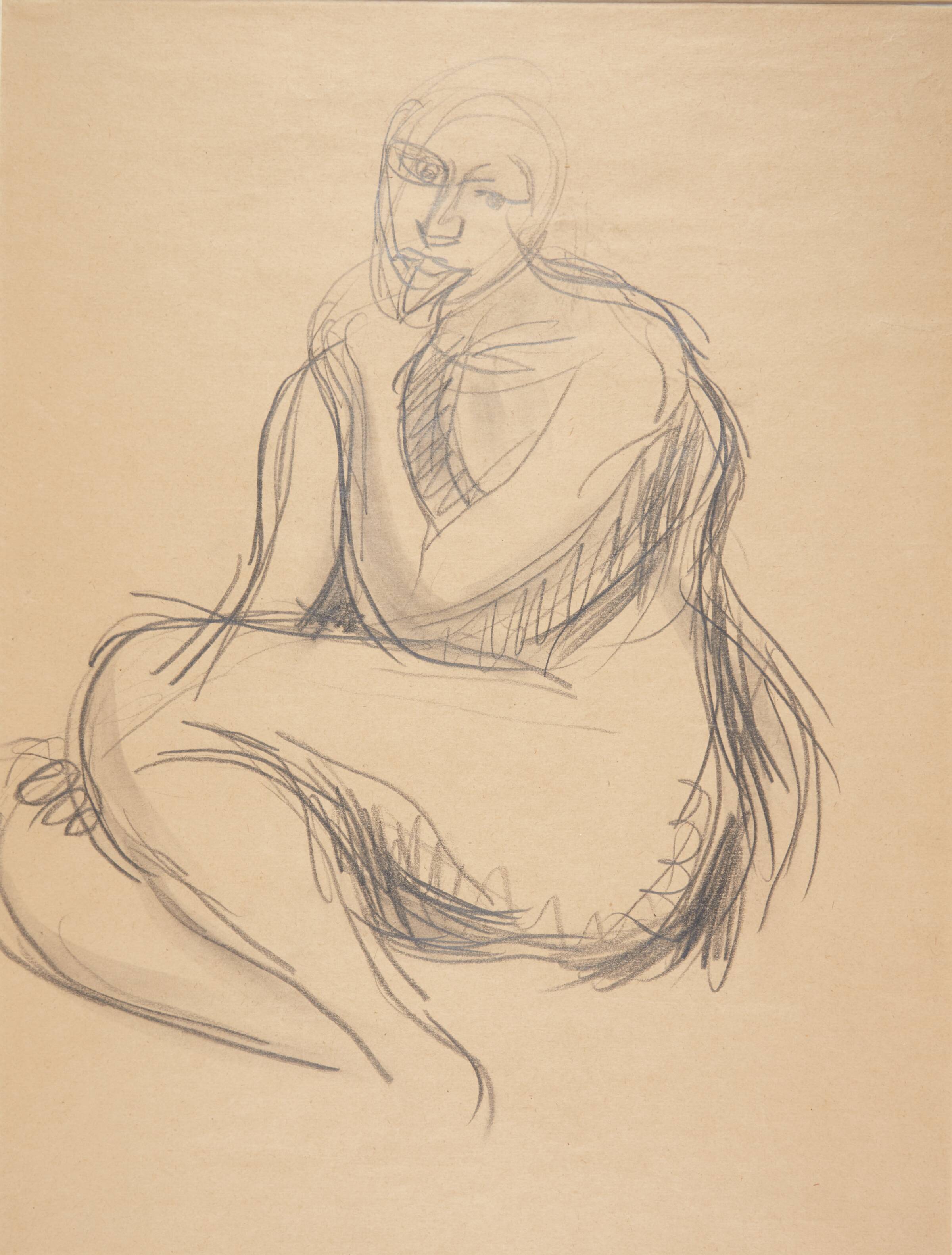 Siddende kvindelig model, Харальд Гирсинг, 1881-1927