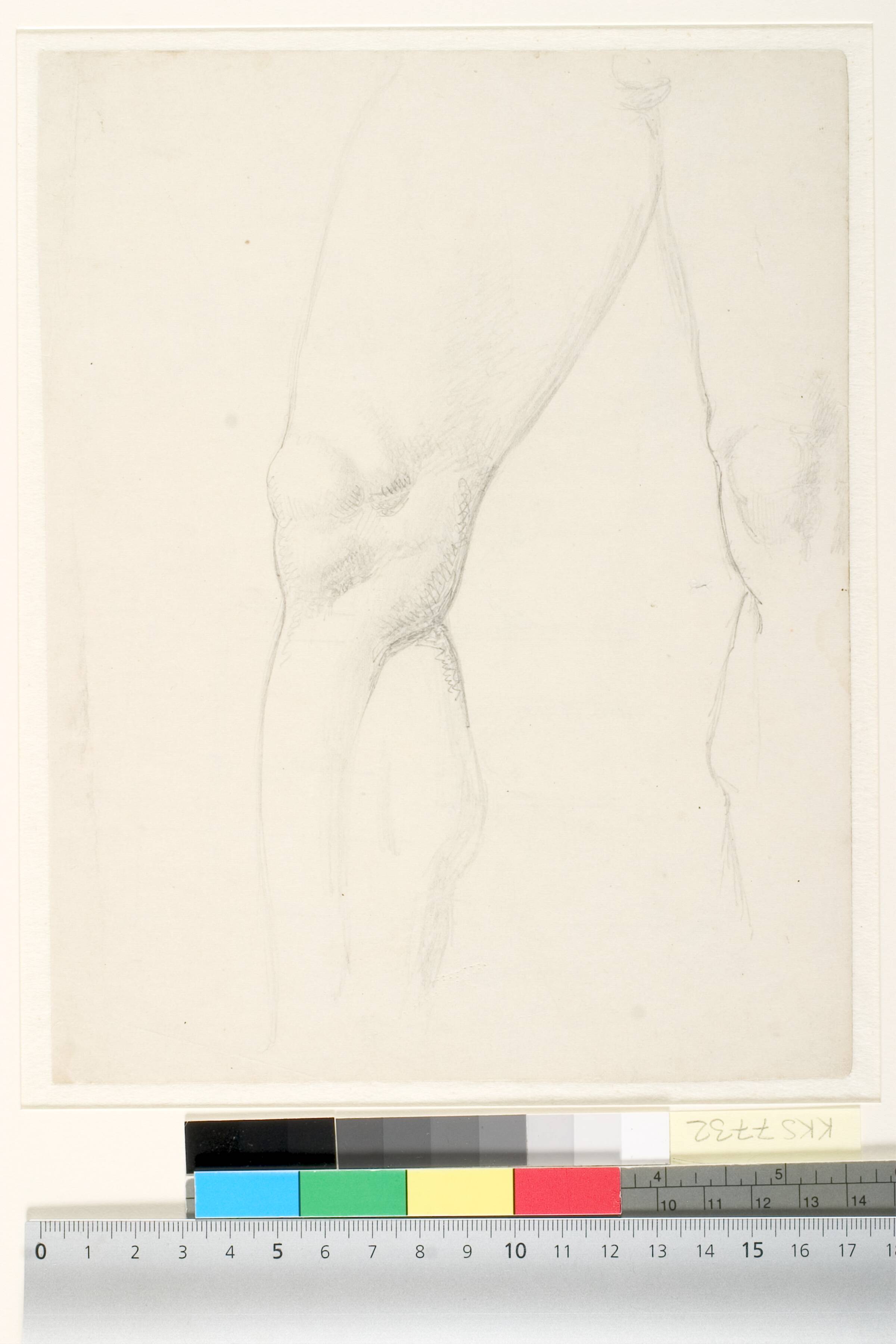 Studie af mandlig models ben, Dankvart Dreyer, 1830-1833