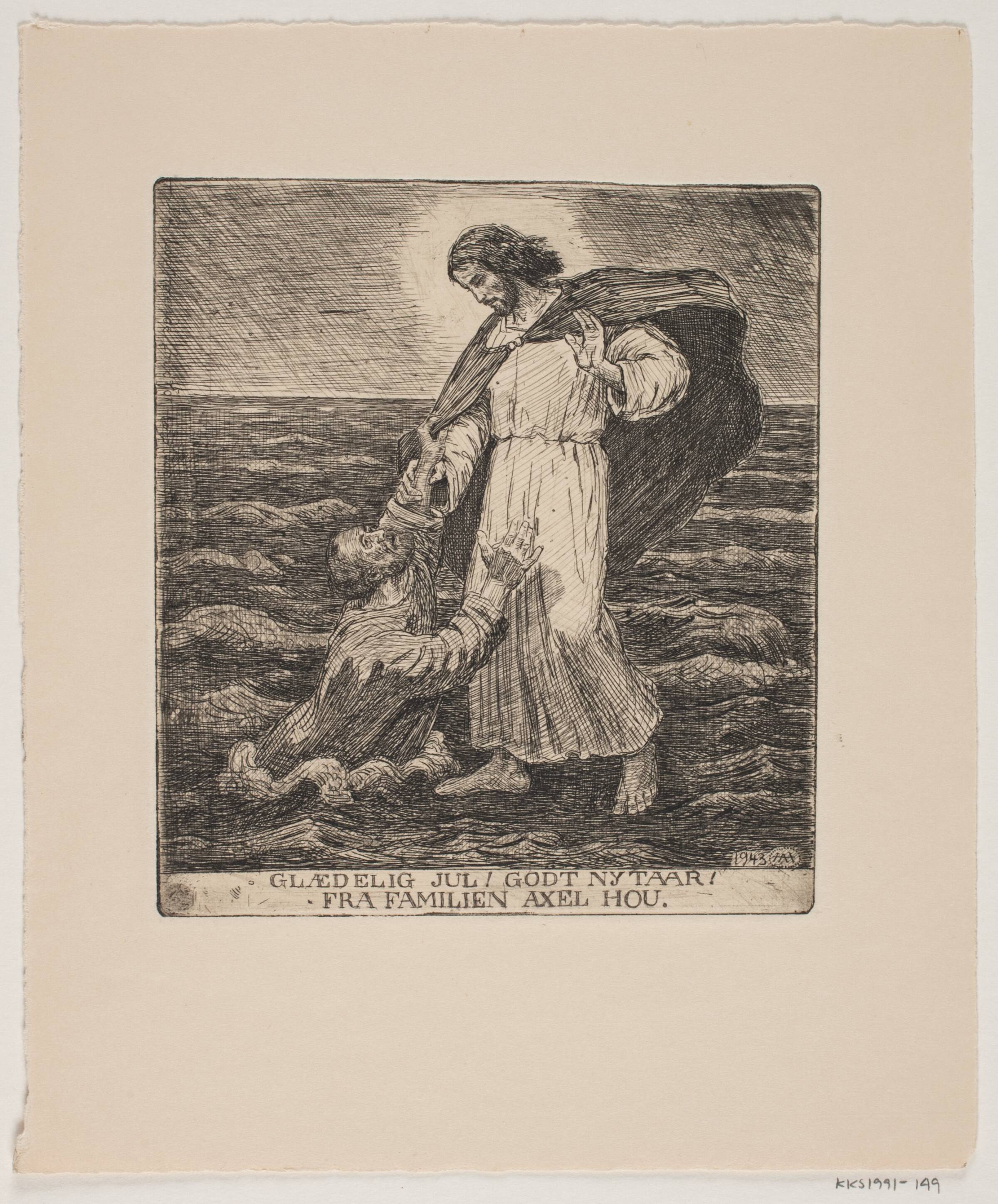Jule- og nytårskort, Axel Hou, 1943