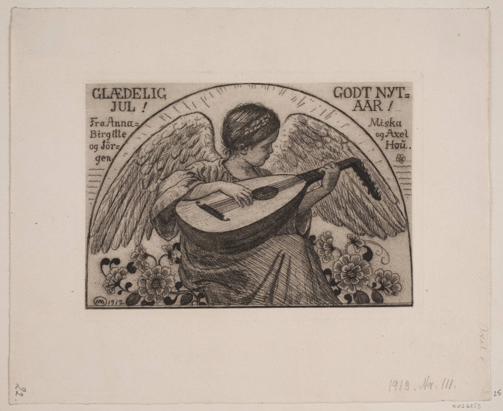 Jule- og nytårskort, Axel Hou, 1912