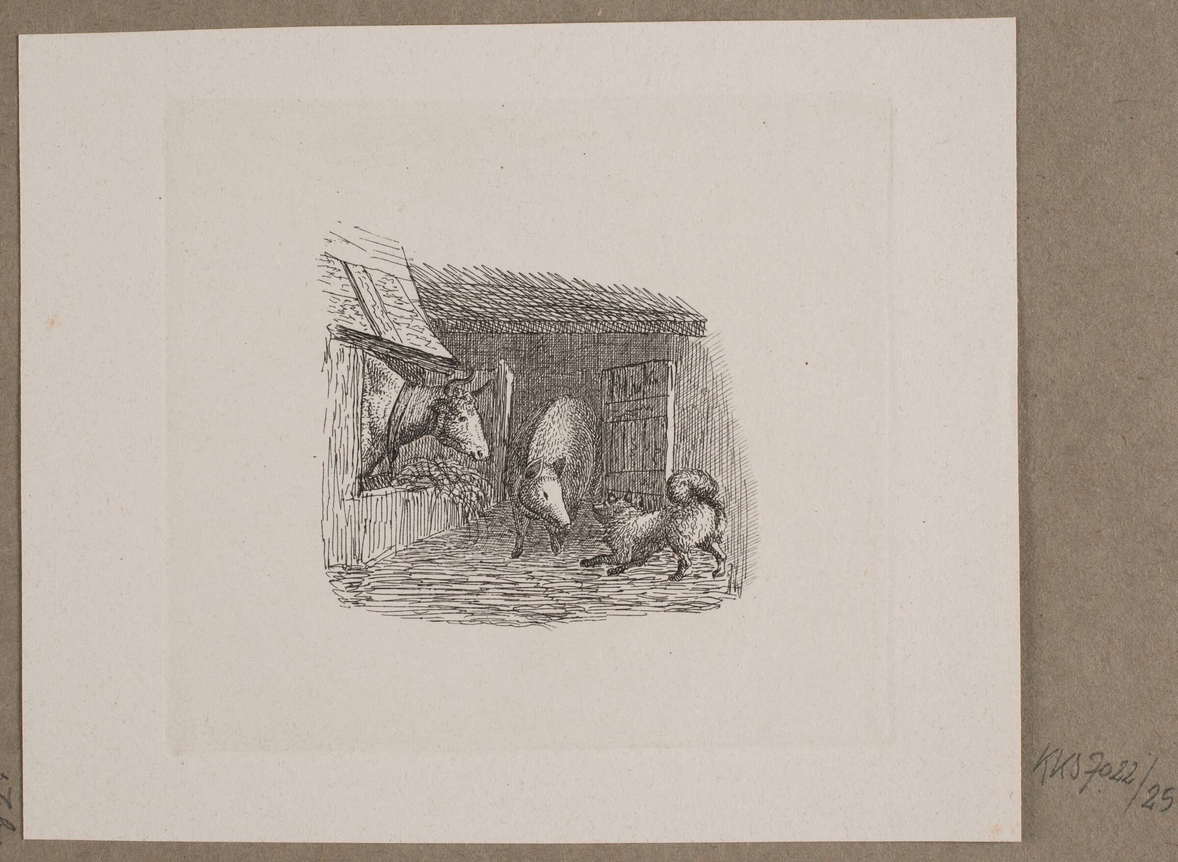 Illustration til O. Specter, "Fabler for Børn", Vilhelm Kyhn, 1838