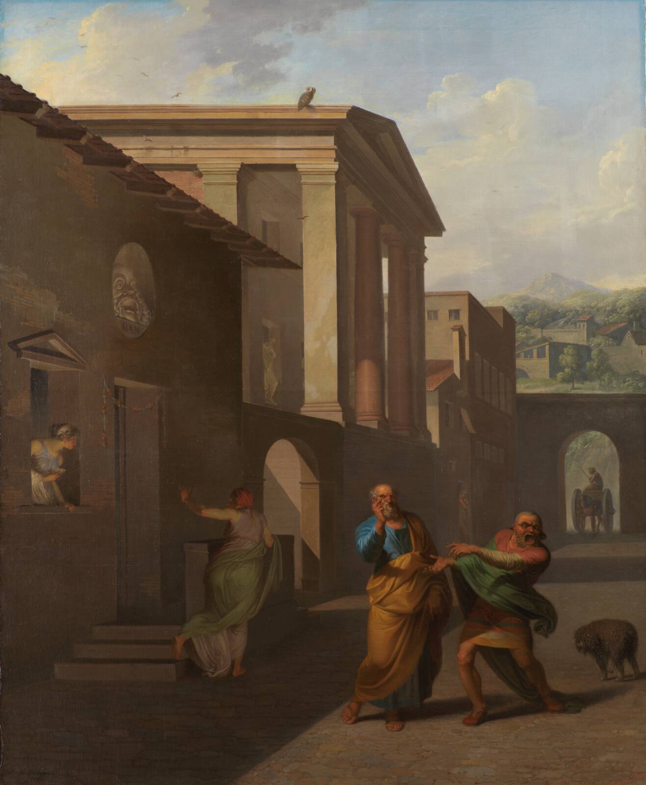 The Midwife Taking Leave of the girl from Andros. From Terence´s Andria, by Nicolai Abildgaard, 1801