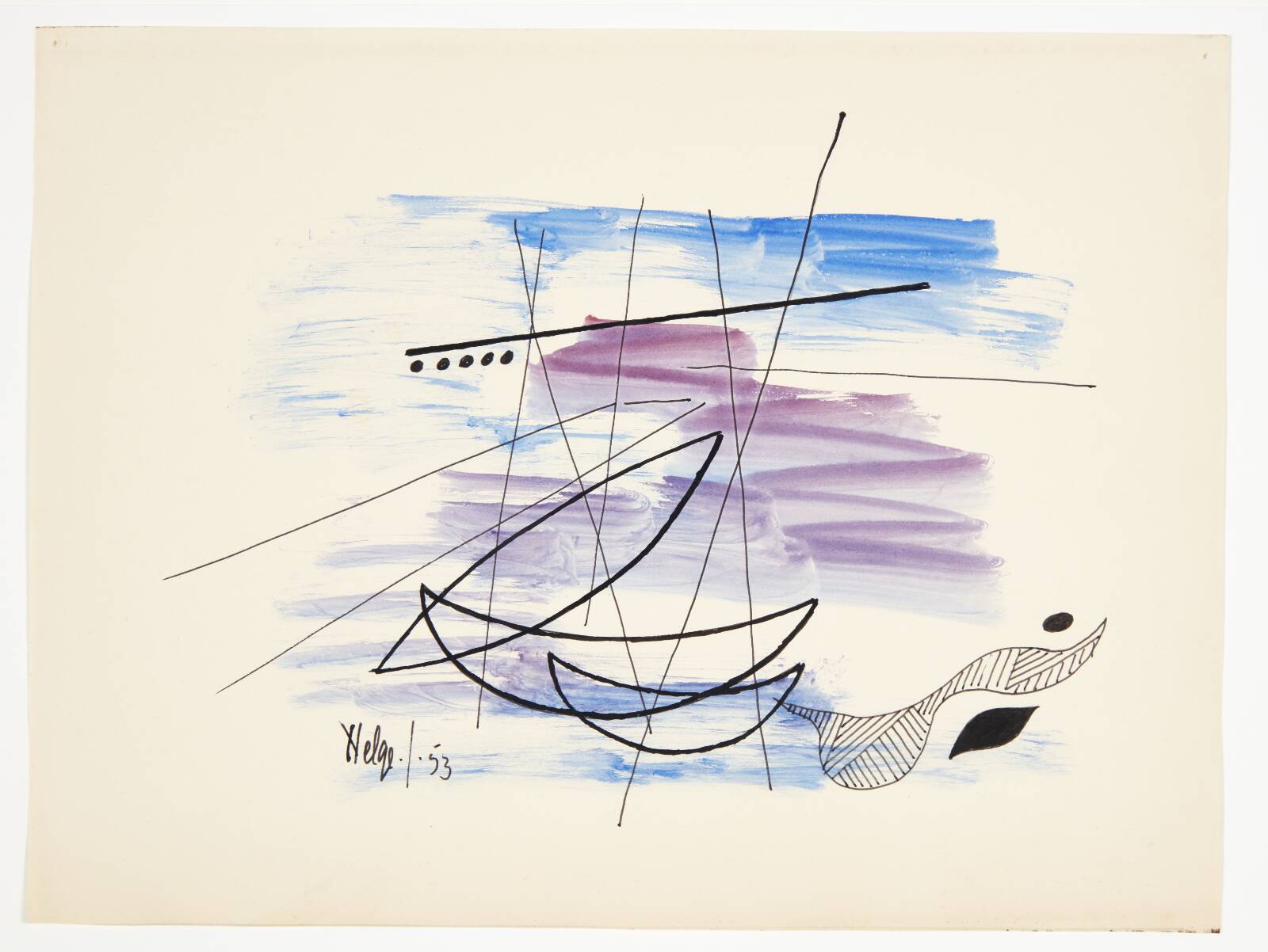 Abstrakt komposition, Helge Jacobsen, 1953