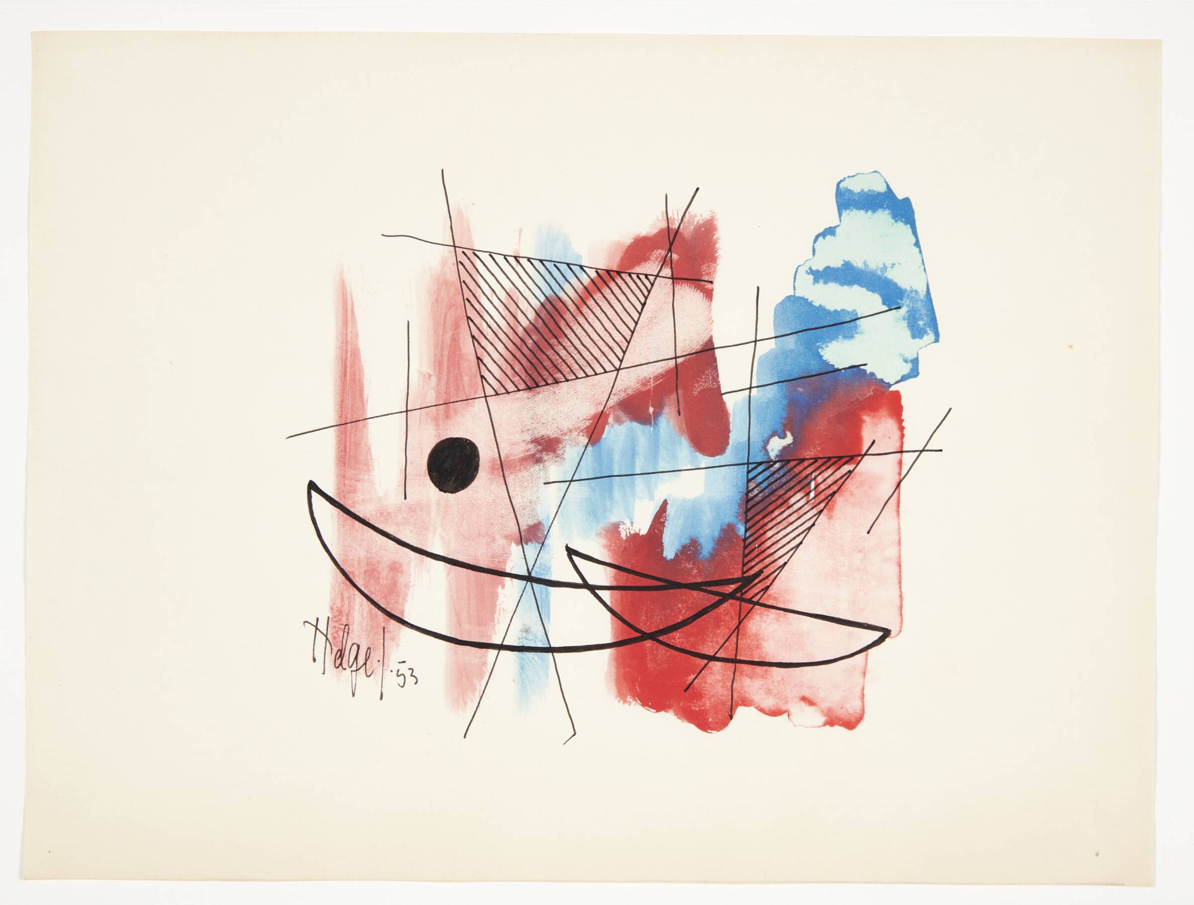 Abstrakt komposition, Helge Jacobsen, 1953