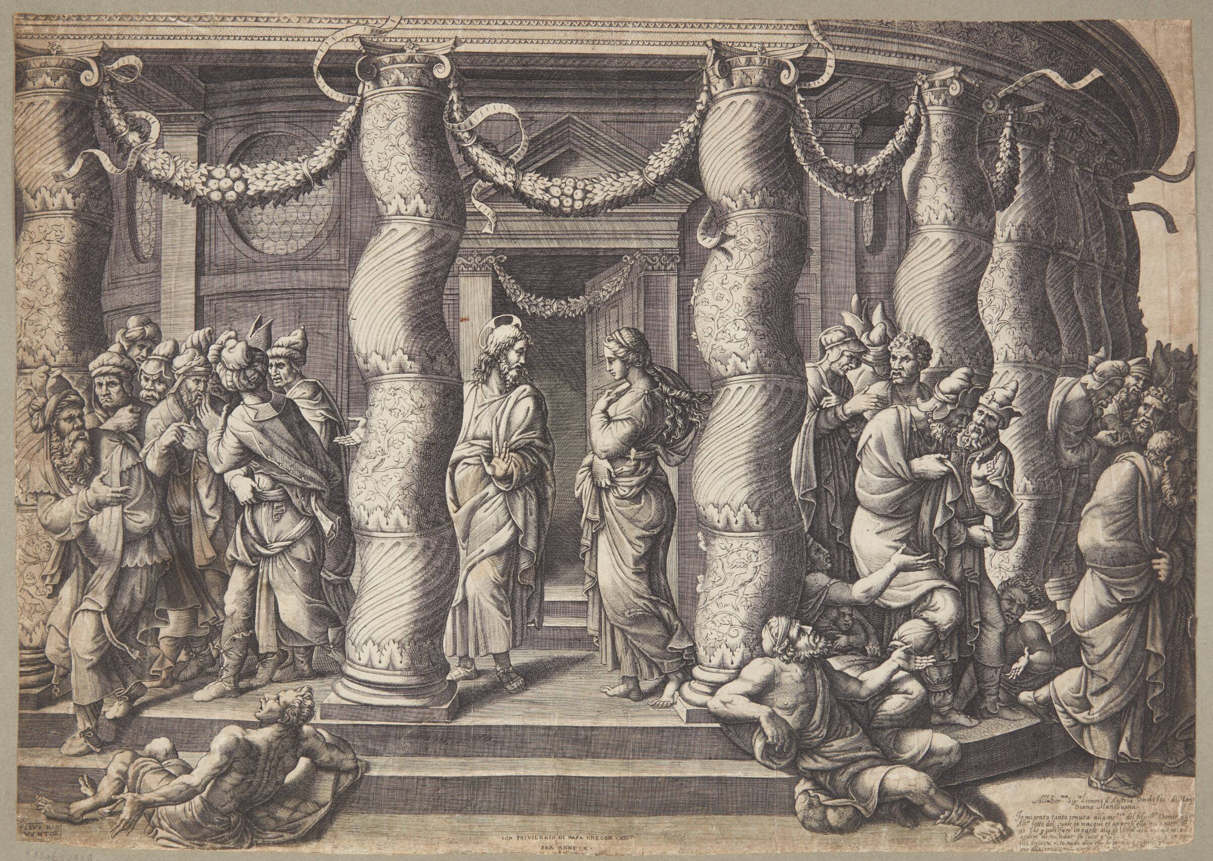 Kristus og synderinden, Diana Scultori, 1575