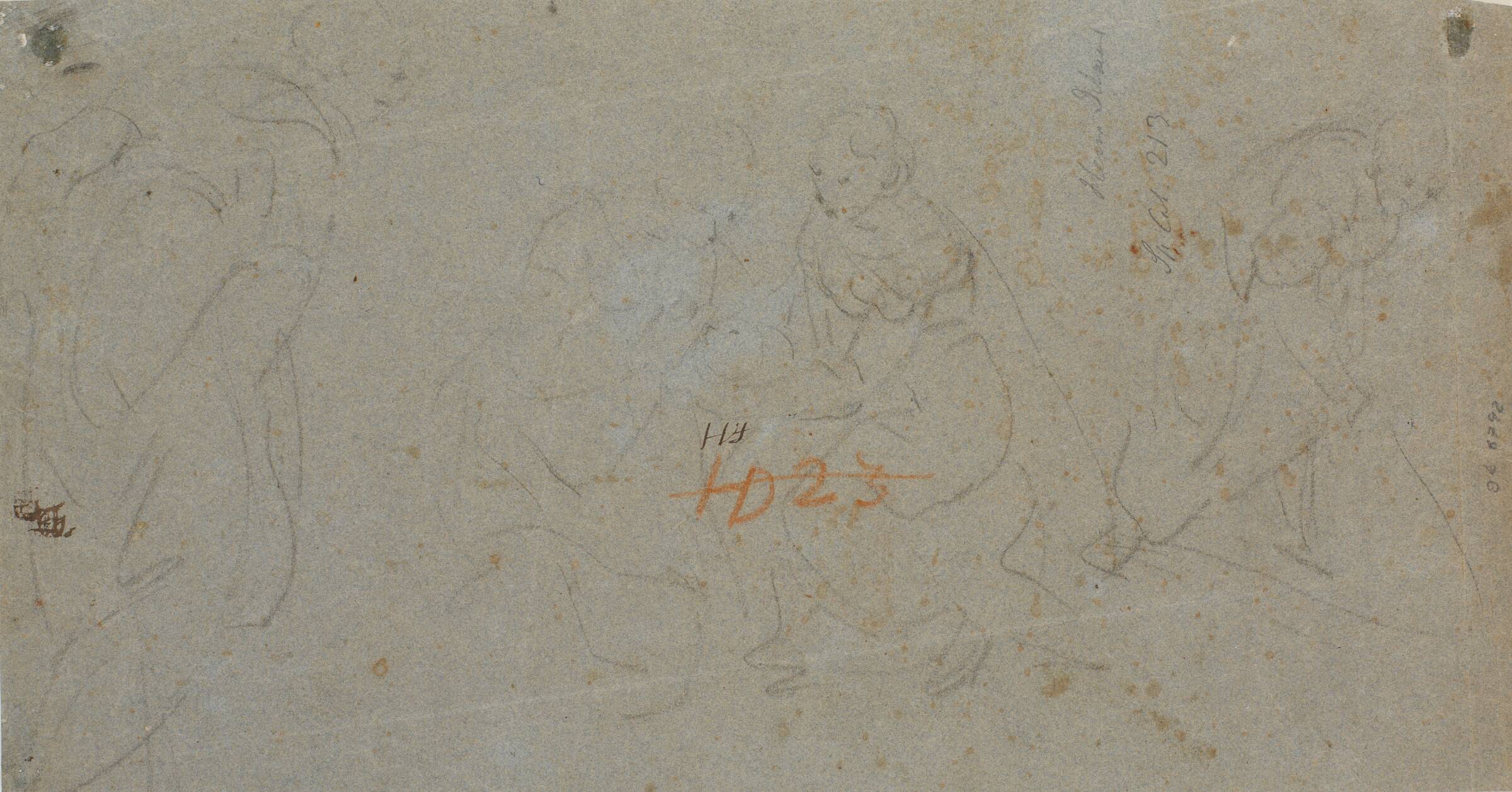 Let kompositionsudkast med fire figurer, Heinrich Dittmers, 1625-1677