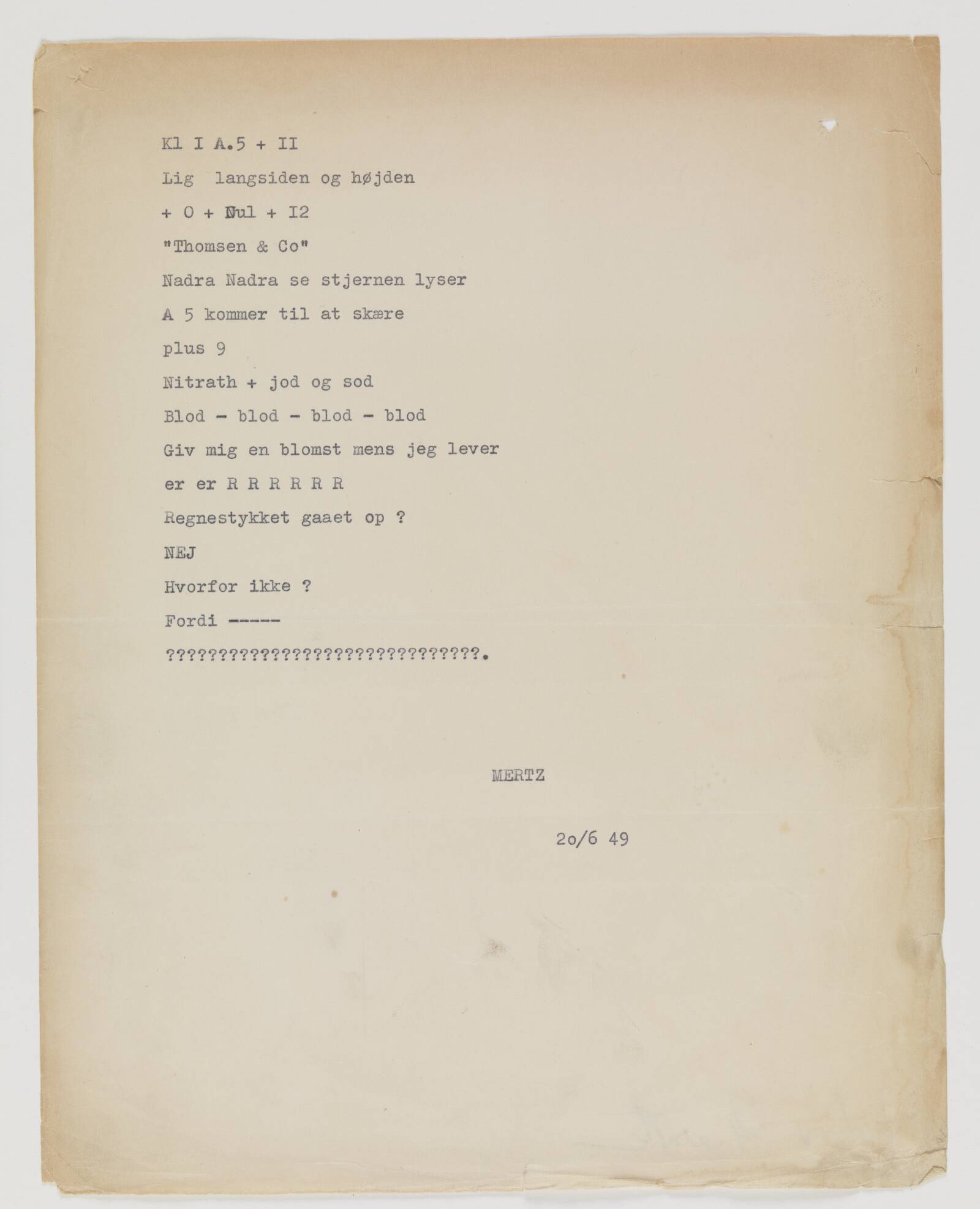 Kl I A5+II Lyddigt, Albert Mertz, 1949