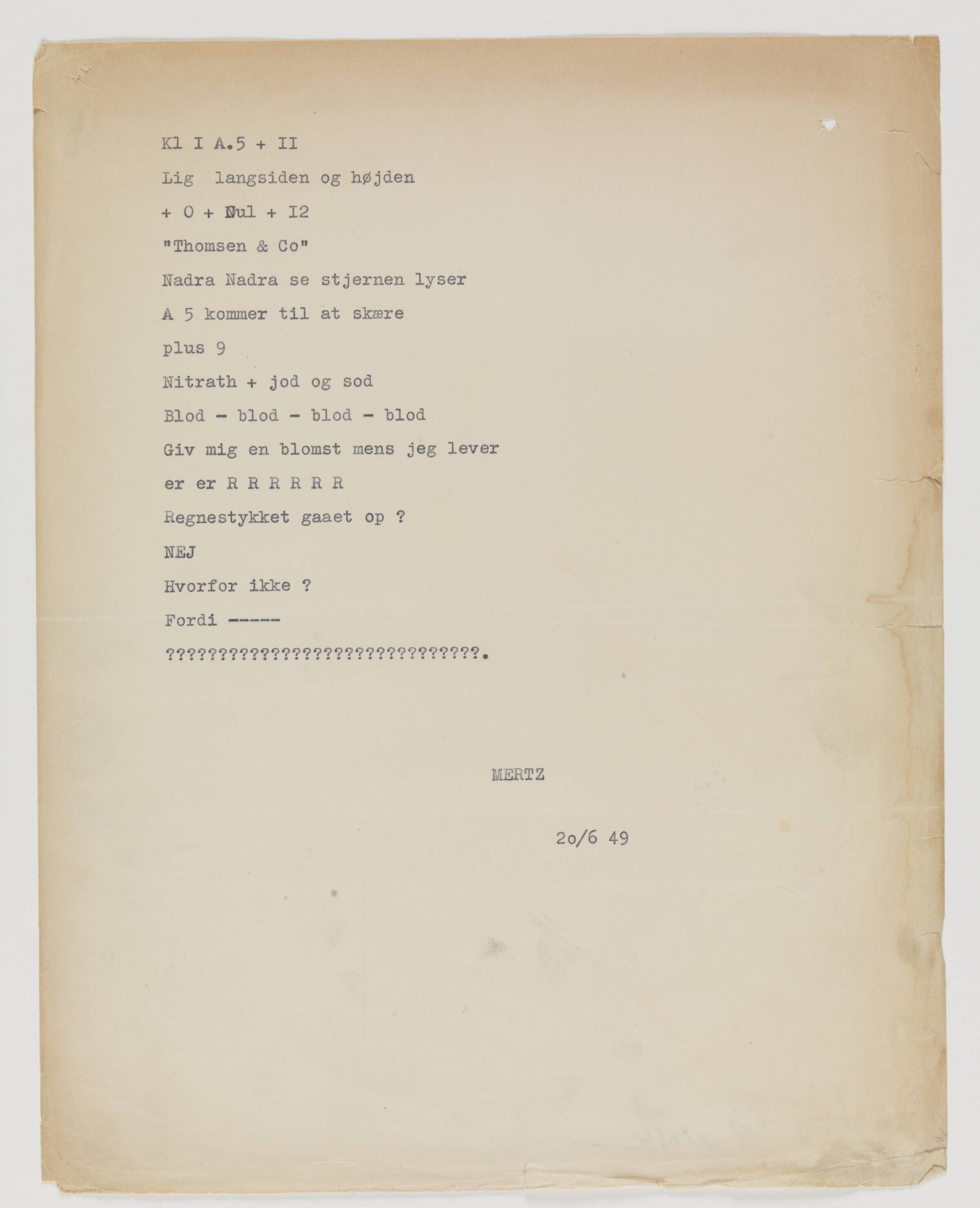 Kl I A5+II Lyddigt, Albert Mertz, 1949