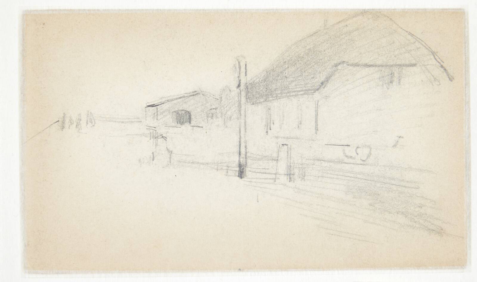 Vej med huse, Albert Gottschalk, 1866-1906