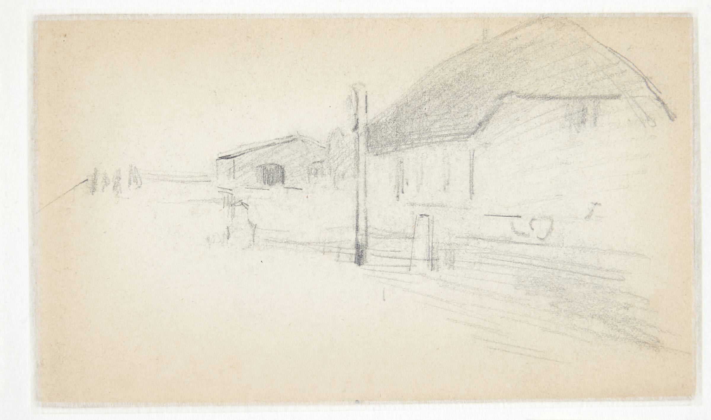 Vej med huse, Albert Gottschalk, 1866-1906