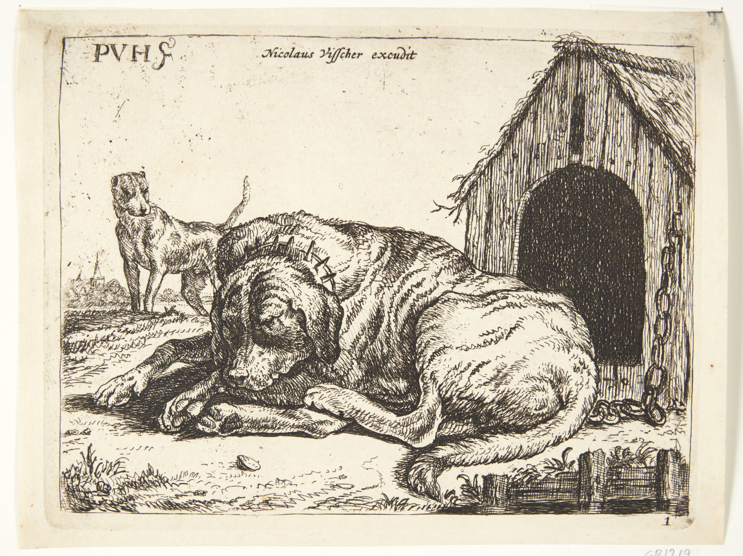 Hund i lænke, Paulus van Hillegaert, 1621-1658
