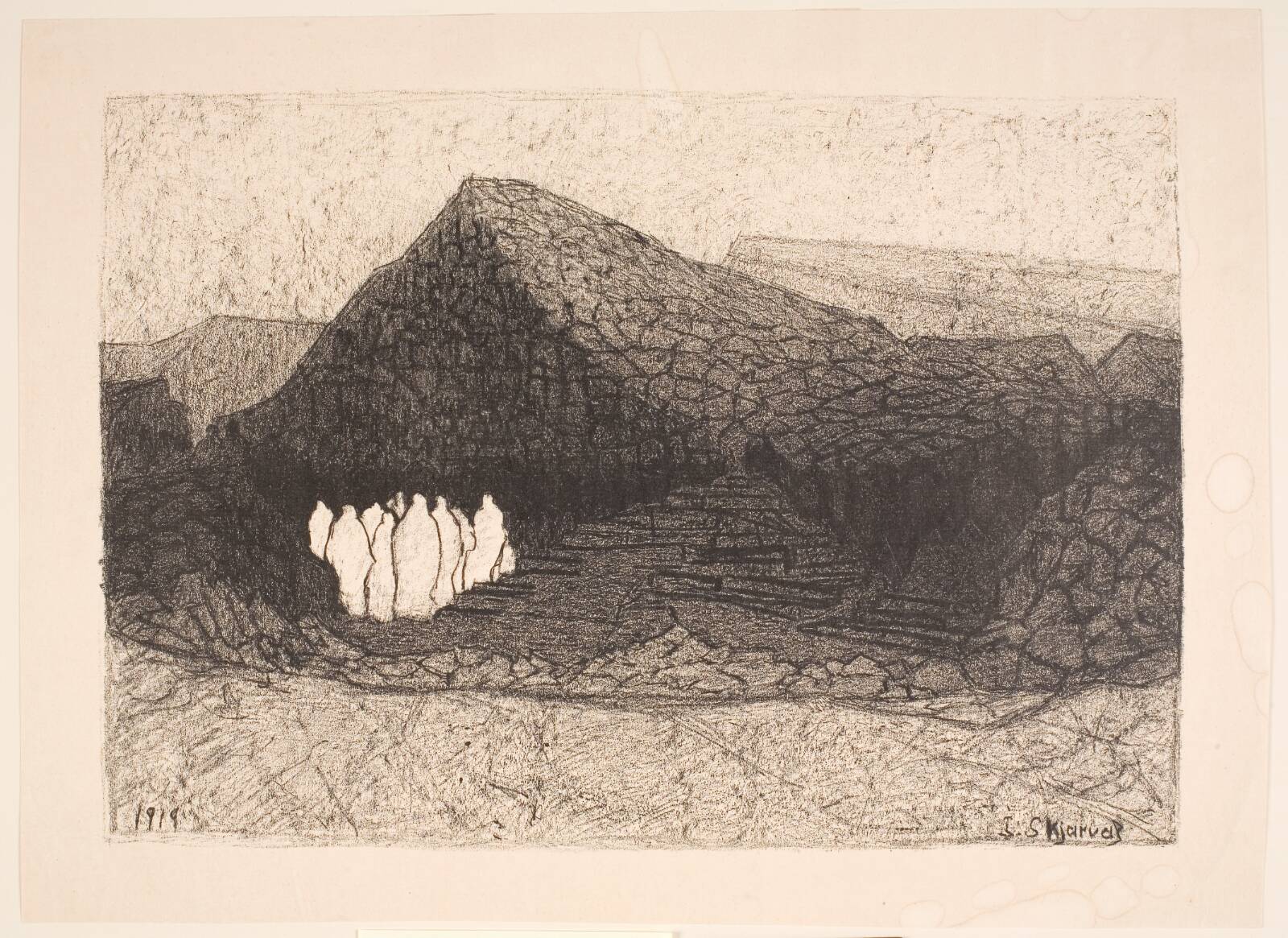 Procession i klippelandskab, Jóhannes Kjarval, 1919