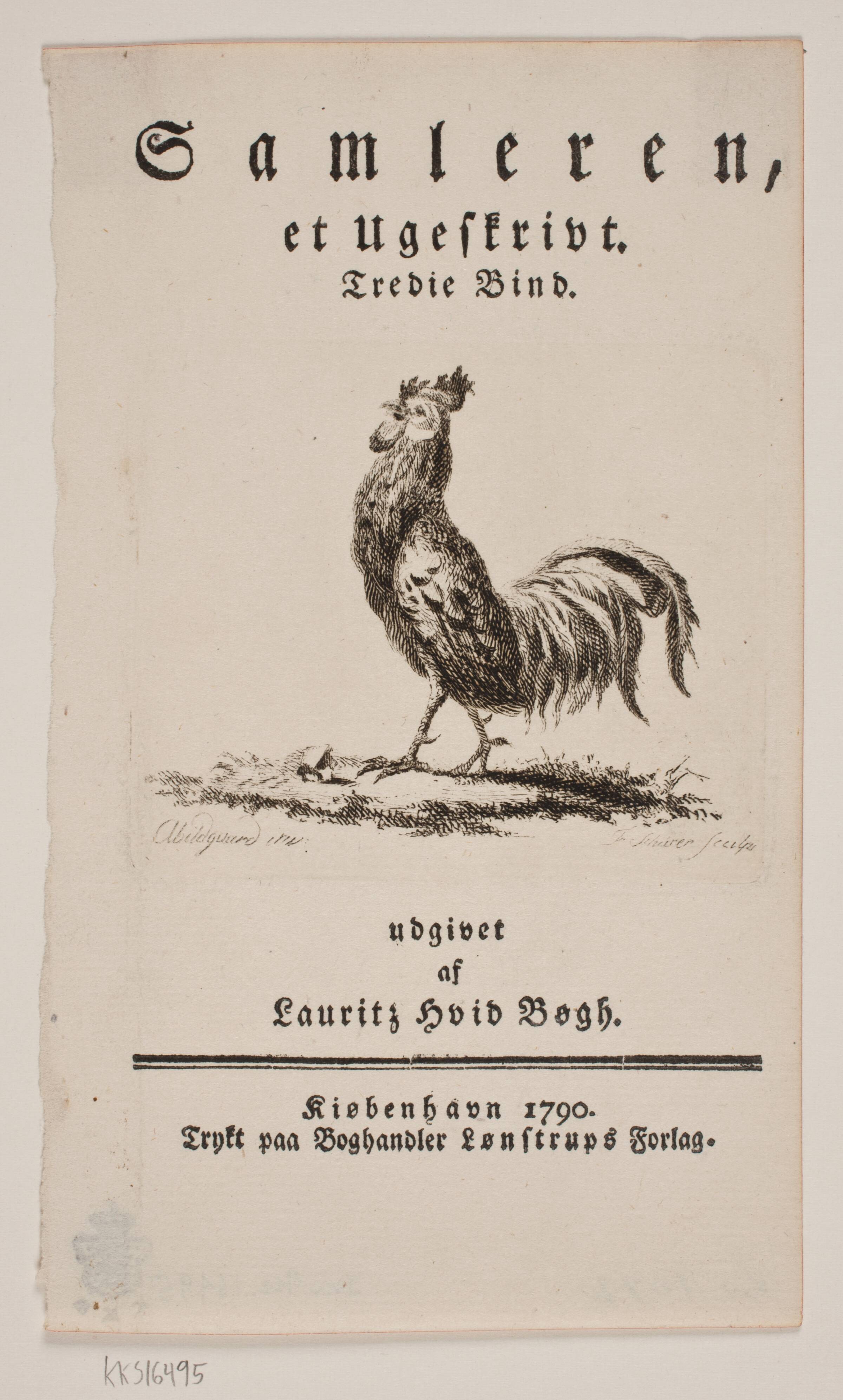 Titelblad til Samleren, et ugeskrift, F. Schüerer, 1790