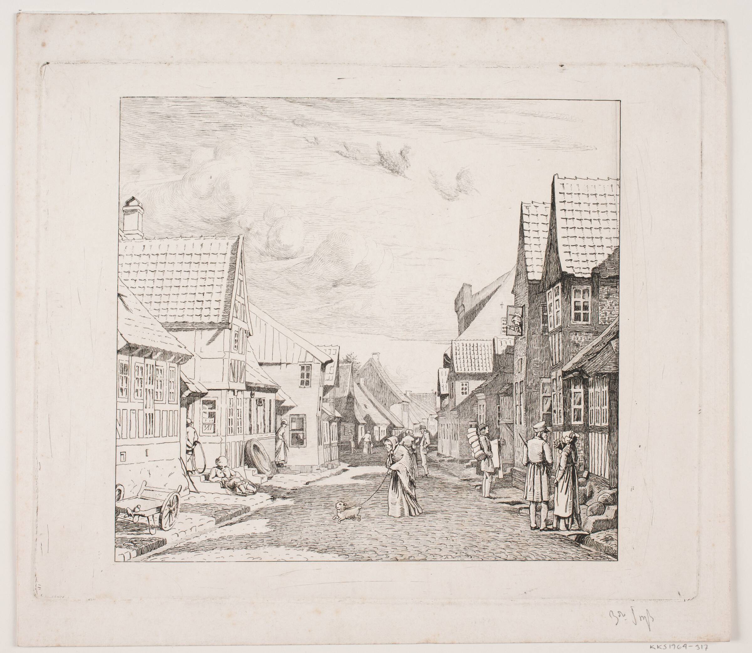 En købstadsgade, Pietro Købke Krohn, 1840-1905
