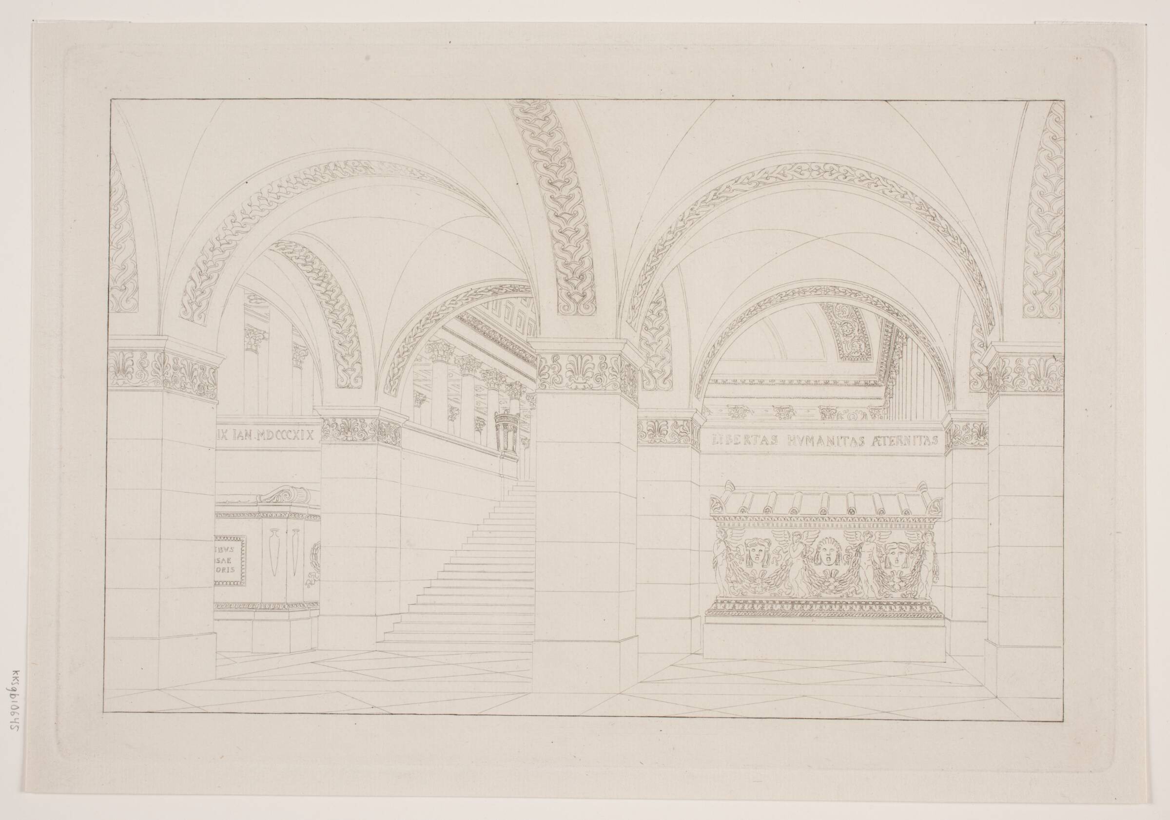 Antik gravhvælving, G.F. Hetsch, 1819