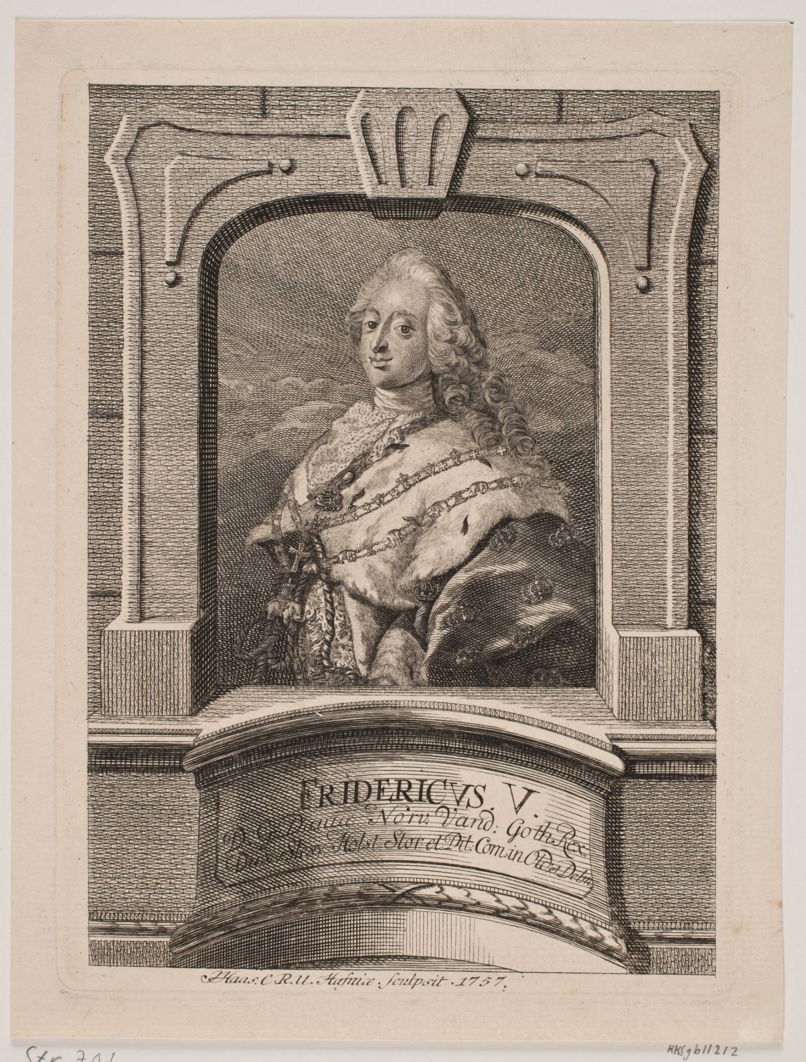 Frederik V, Jonas Haas, 1757
