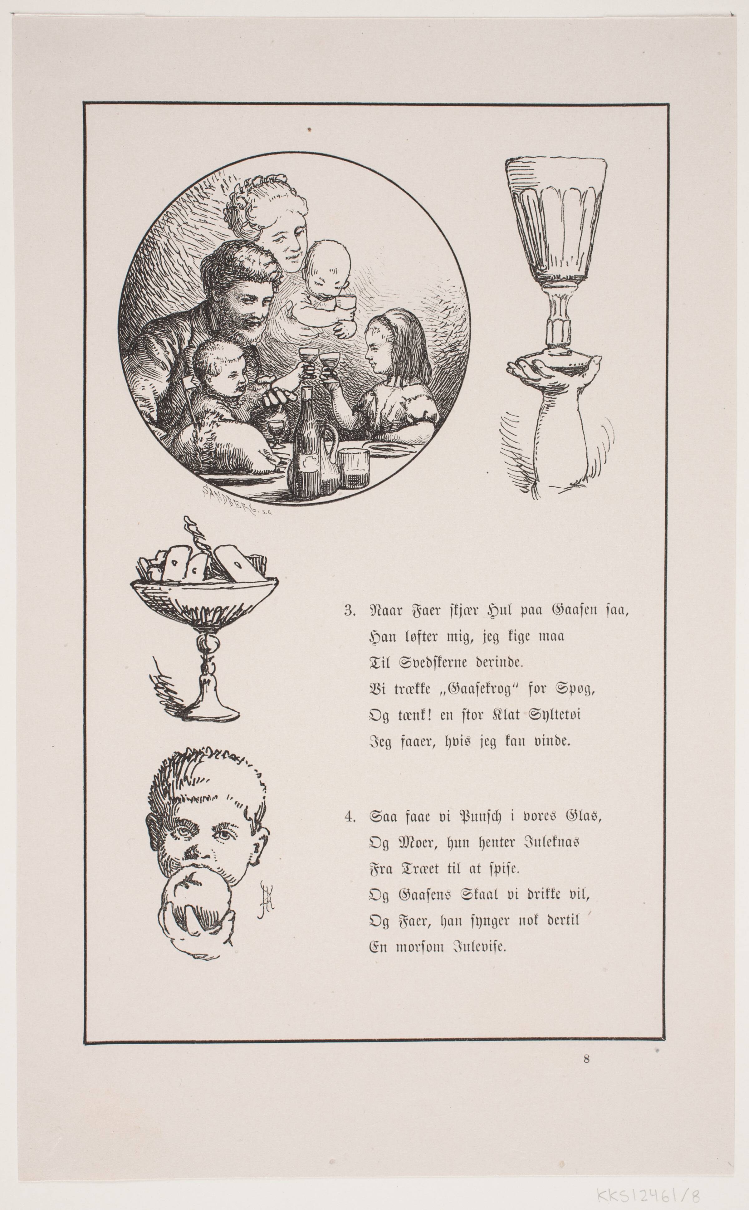 Illustration til Johan Krohn, "Peters jul", Carl Leonard Sandberg, 1870