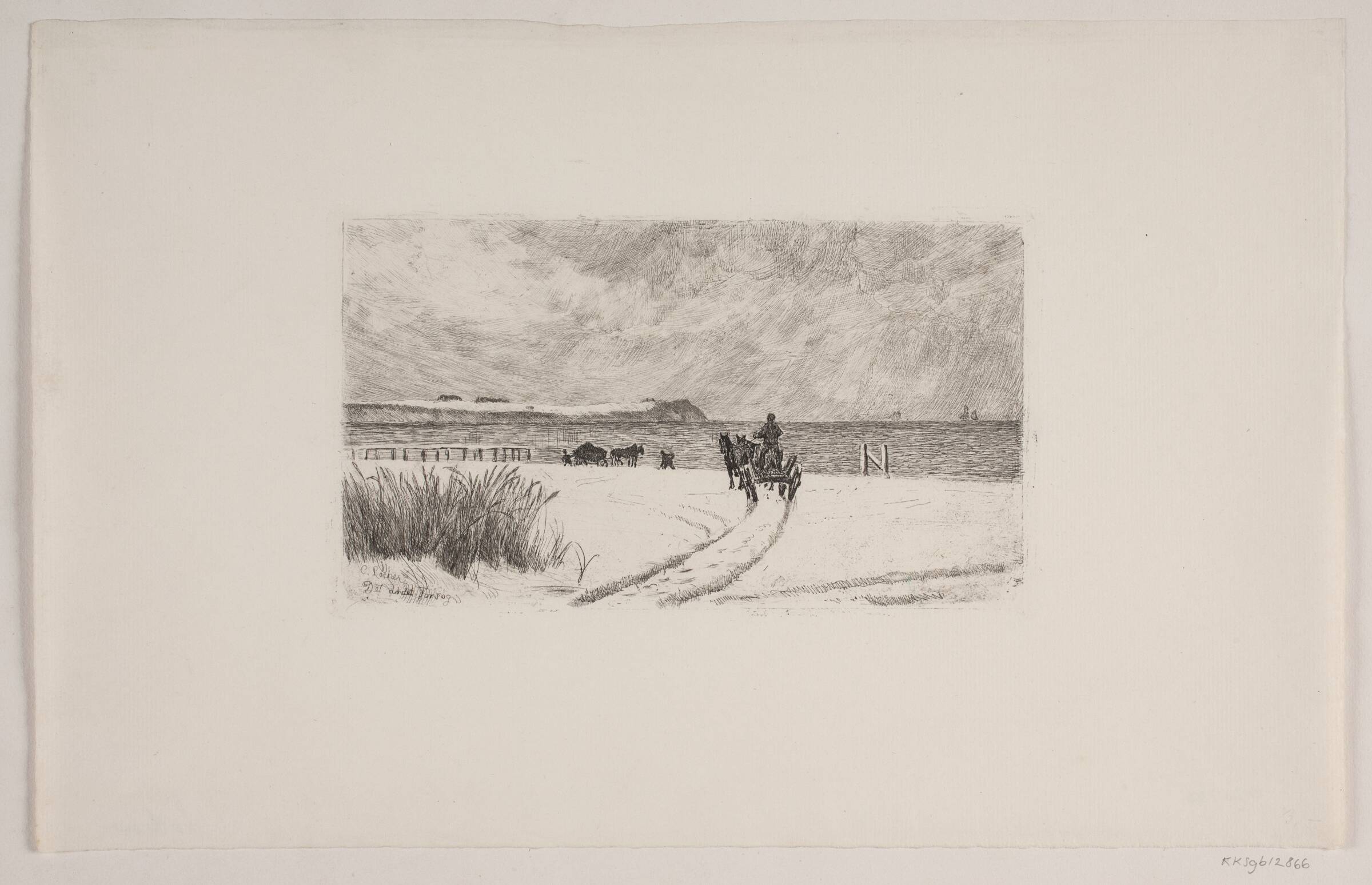 Vinterdag ved Hornbæk, Carl Locher, 1885