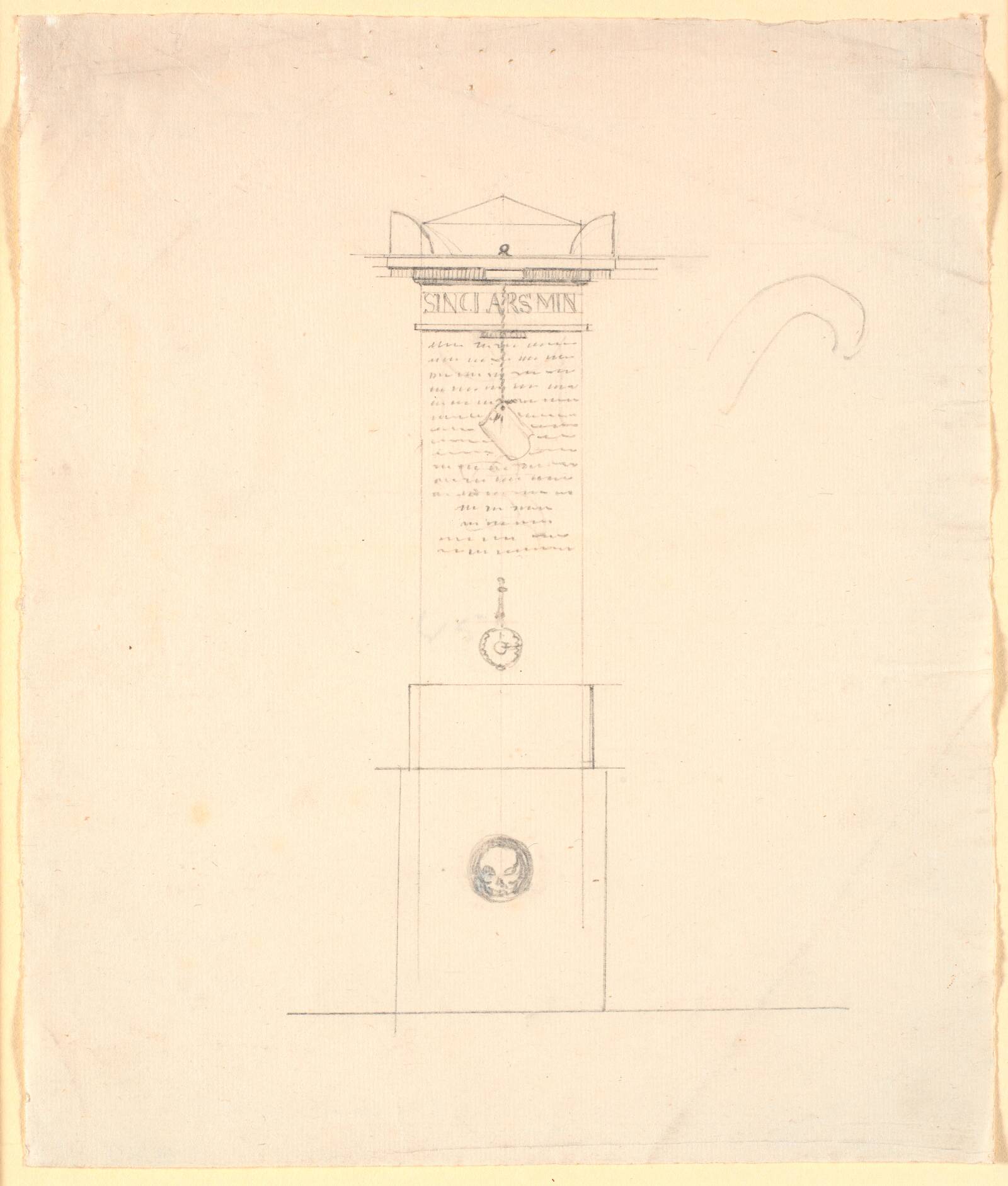 Udkast til en mindestøtte for Sinclar (Sinclair), Nicolai Abildgaard, 1743-1809