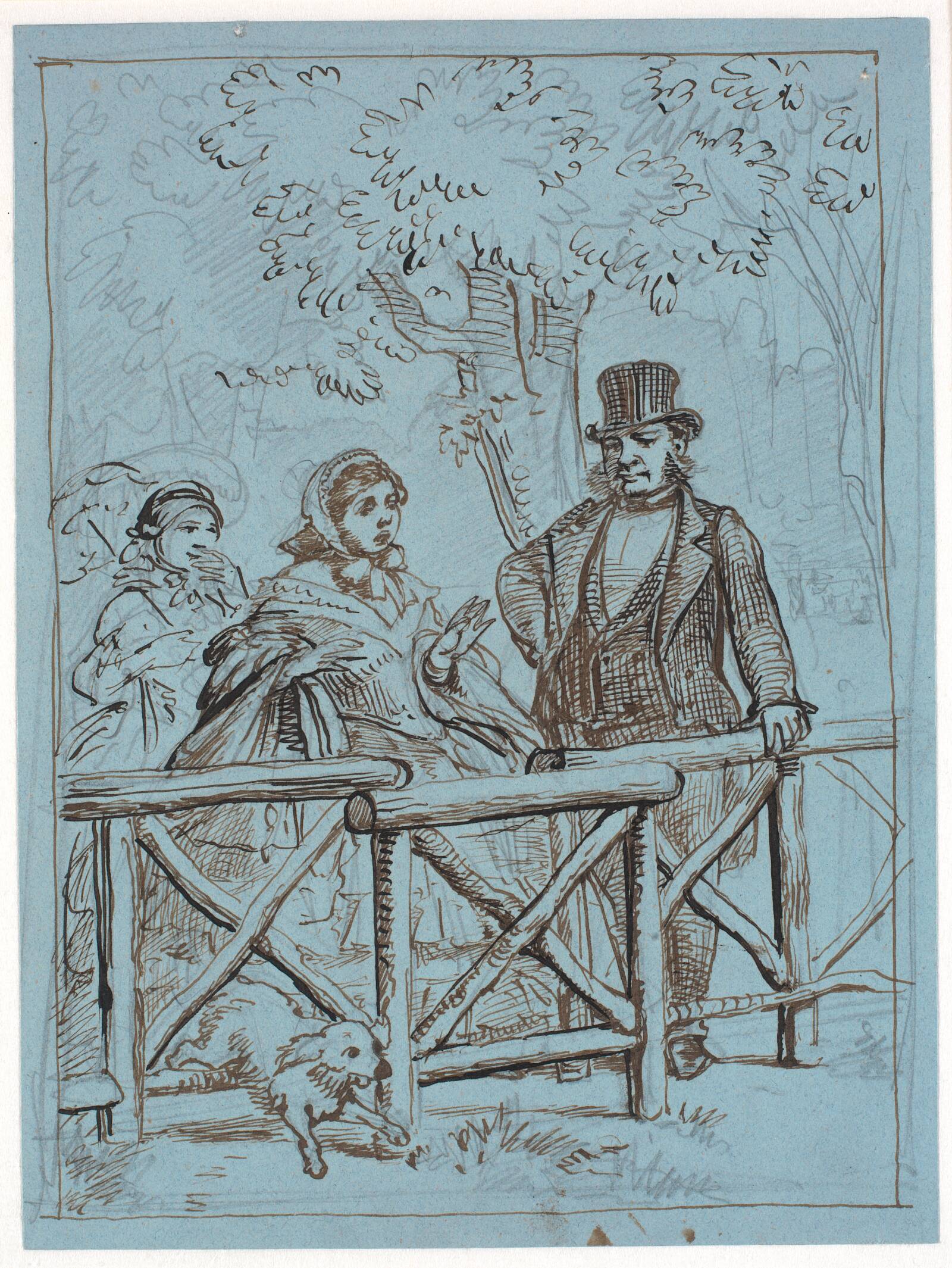 Krinolinens besværligheder, Wilhelm Marstrand, 1810-1873