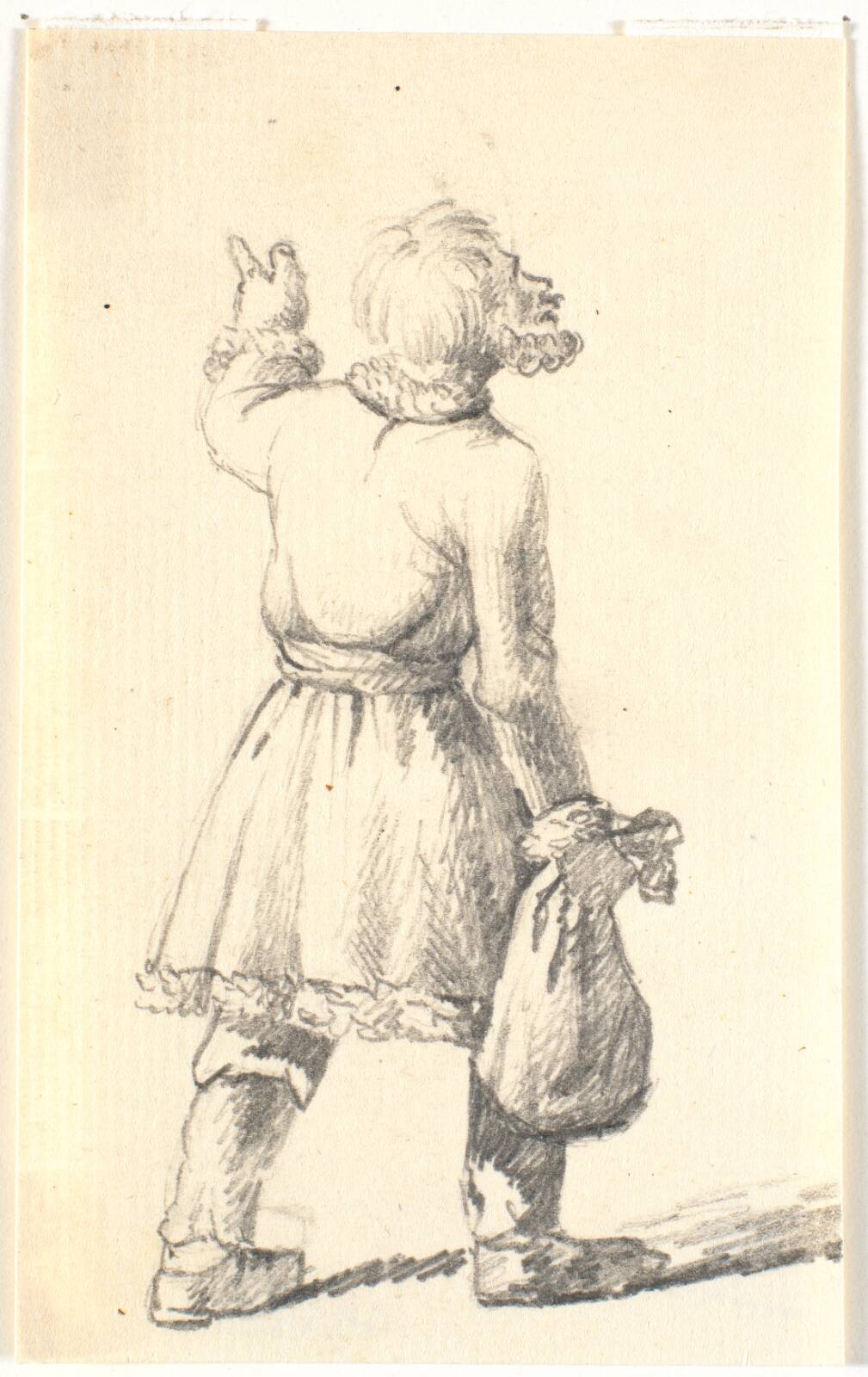 Gående mand med sæk, by Wilhelm Bendz, 1820-1832