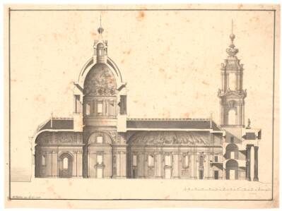 Længdesnit gennem S. Lorenzo kirke, Rom