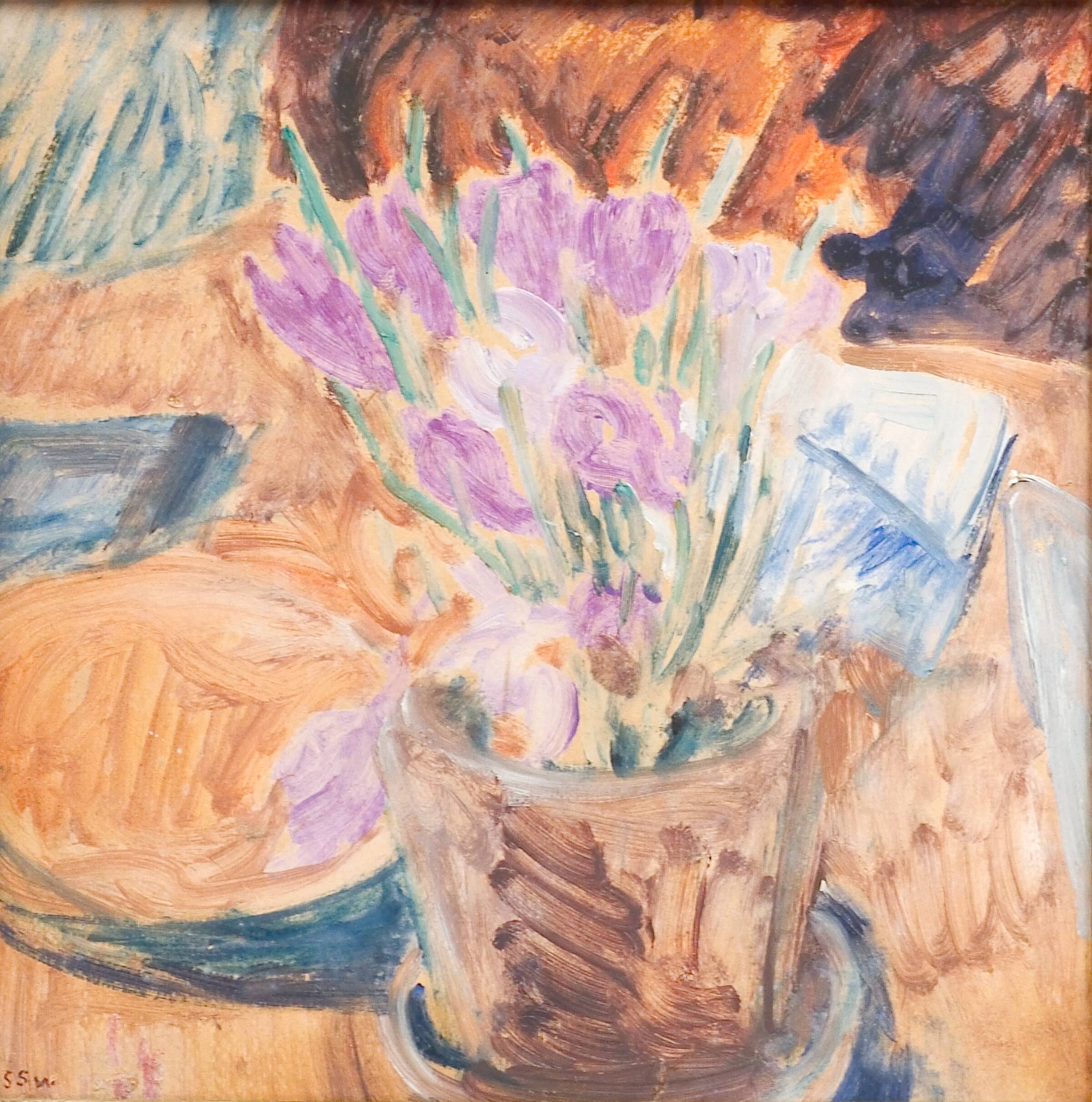 Opstilling med lilla krokus, Sigurd Swane, 1894-1973