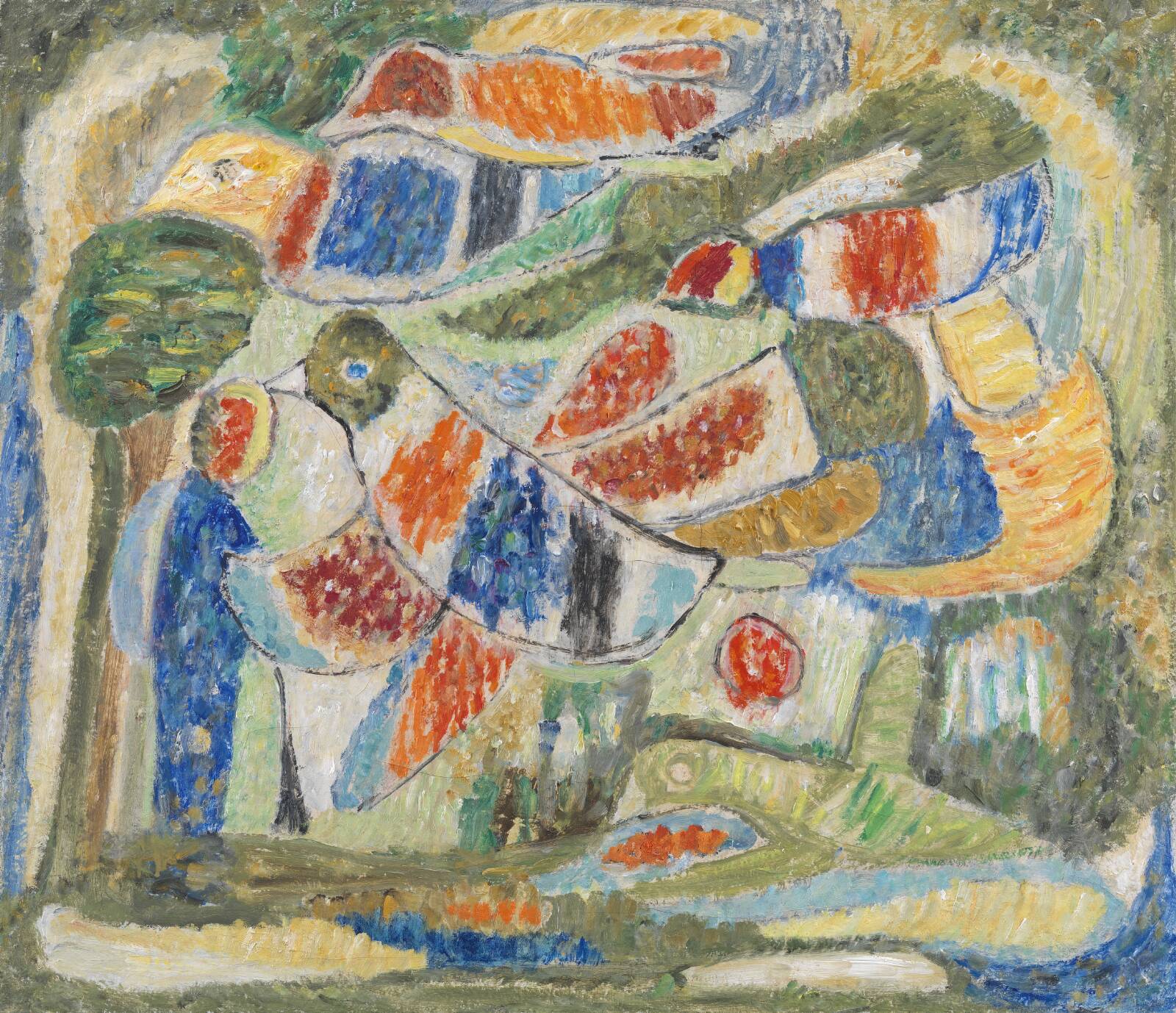 Blå mand og fugle, Agnete Therkildsen, 1969