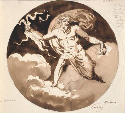 Torsdag. Jupiter med lynet i højre hånd