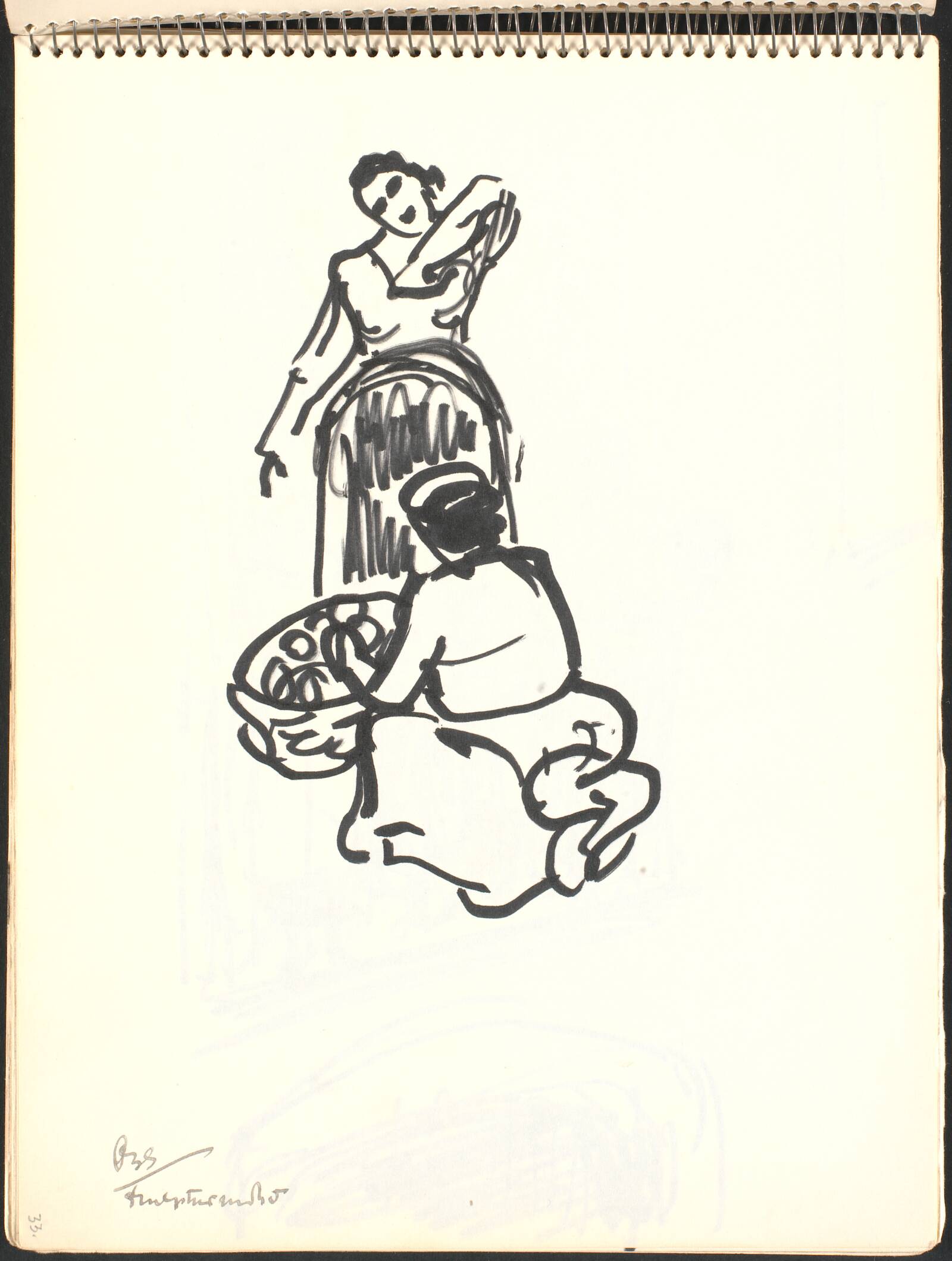 To kvinder med frugtkurve, Gottfred Eickhoff, 1952