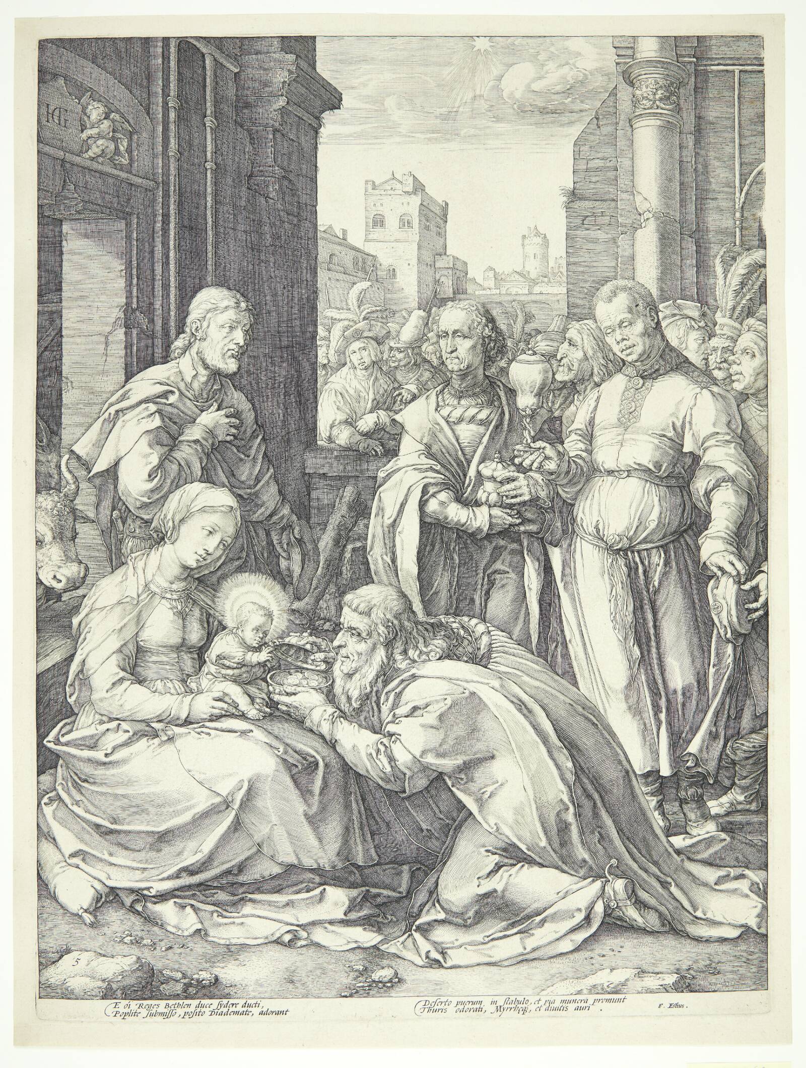 Kongernes tilbedelse, Hendrick Goltzius, 1594