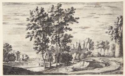 Udsigt mod kirken i Arkel