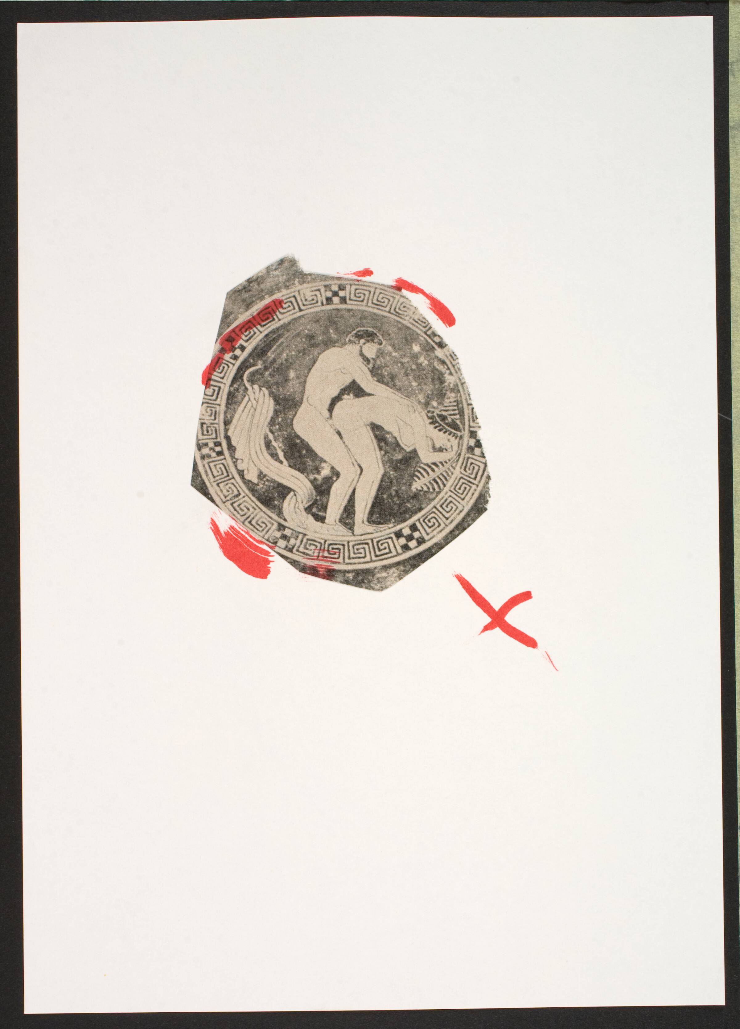 Udklip på papir med kvindetegnet, Lene Adler Petersen, 1974