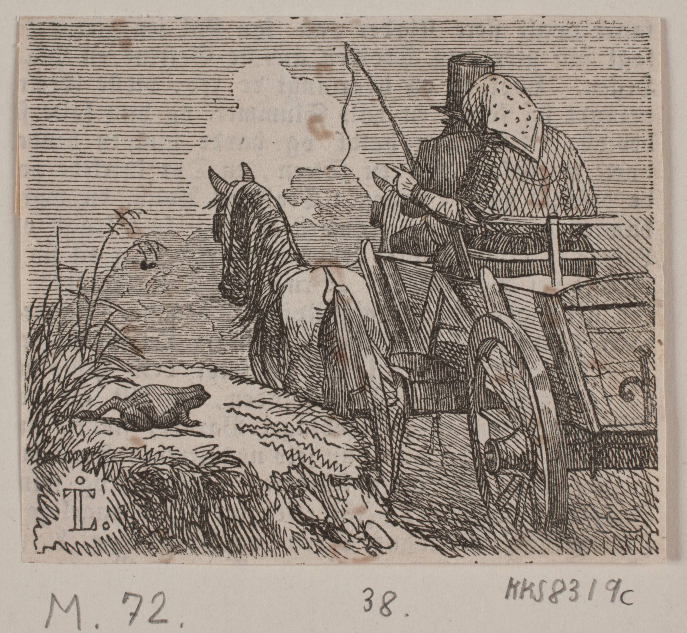 Illustration til "Gjordemoderen og Trolden", H.C. Henneberg, 1843
