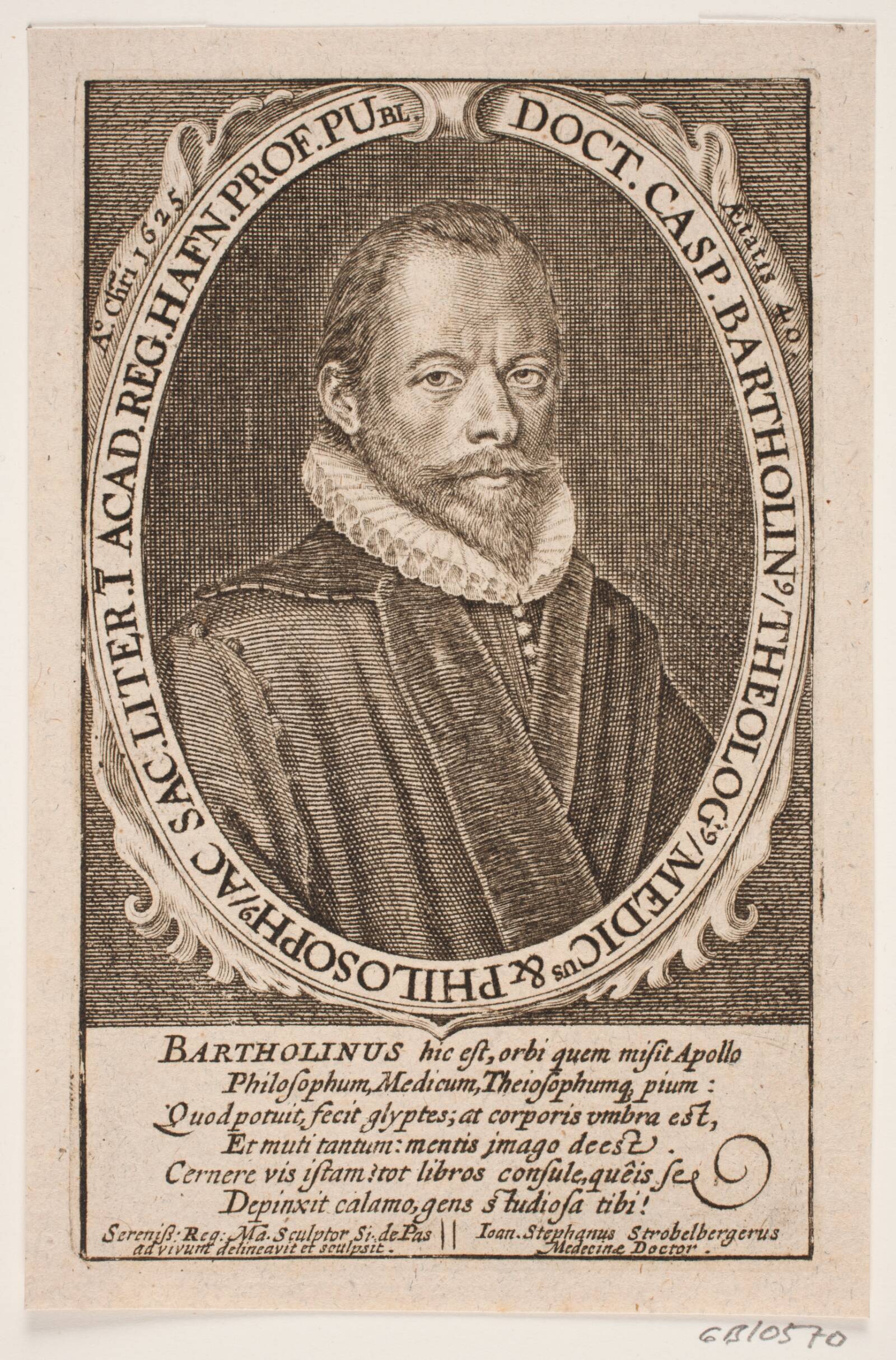 Professor Caspar Bartholin, Simon de Pas, 1625