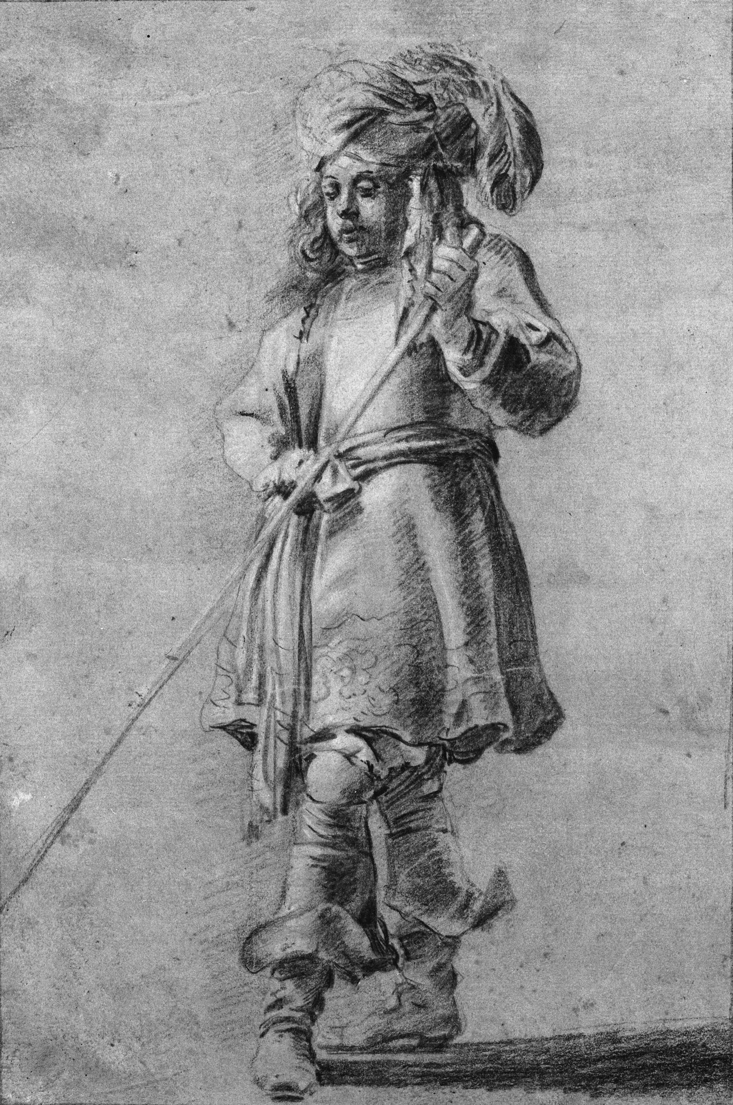 Stående orientaler med turban og stav., Mander III, Karel van, 1609-1670
